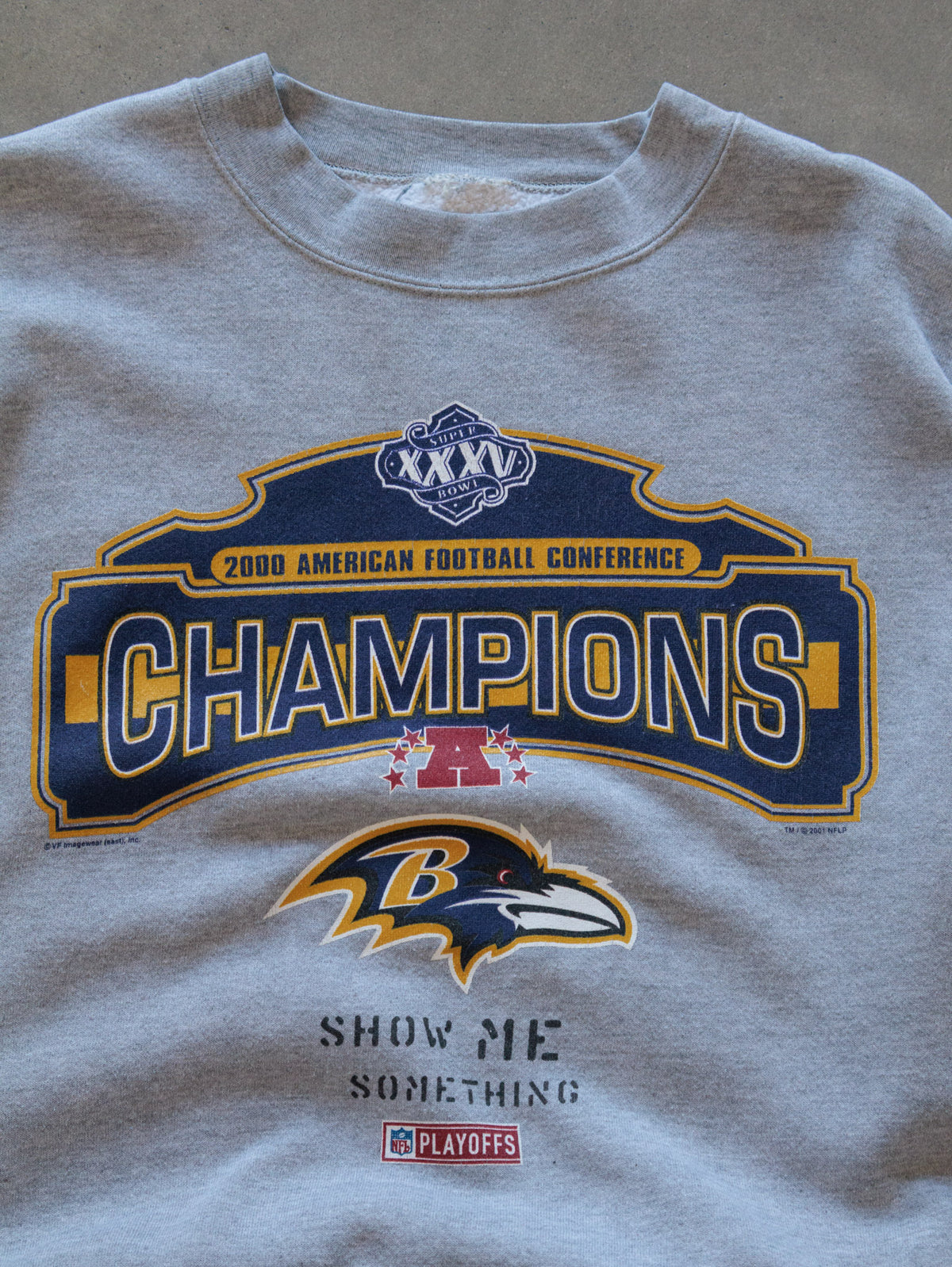 Vintage 2000 Grey Baltimore Ravens AFC Champions Sweatshirt (-)