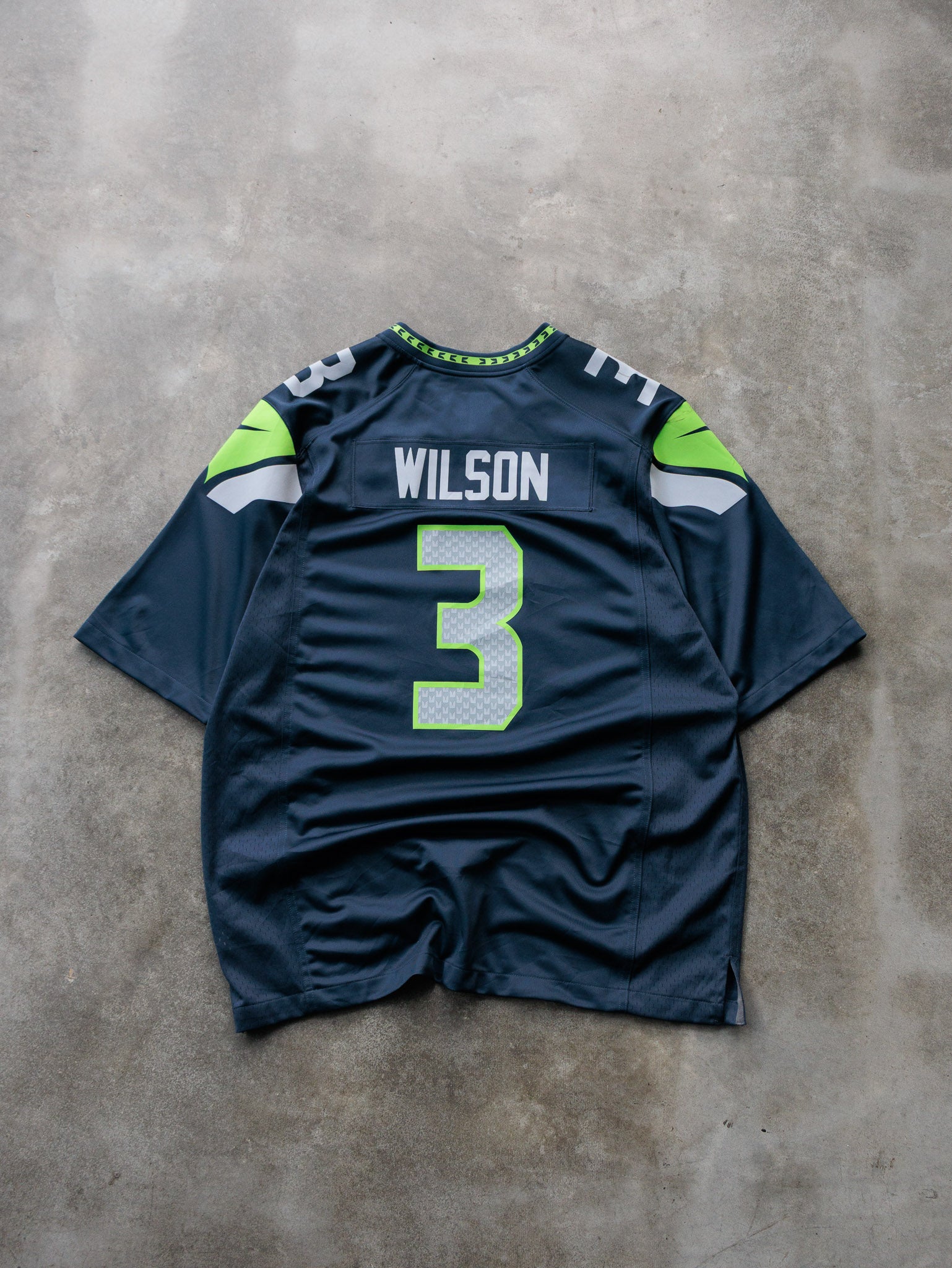 Blue Nike Seattle Seahawks Russell Wilson NFL Jersey (XL)