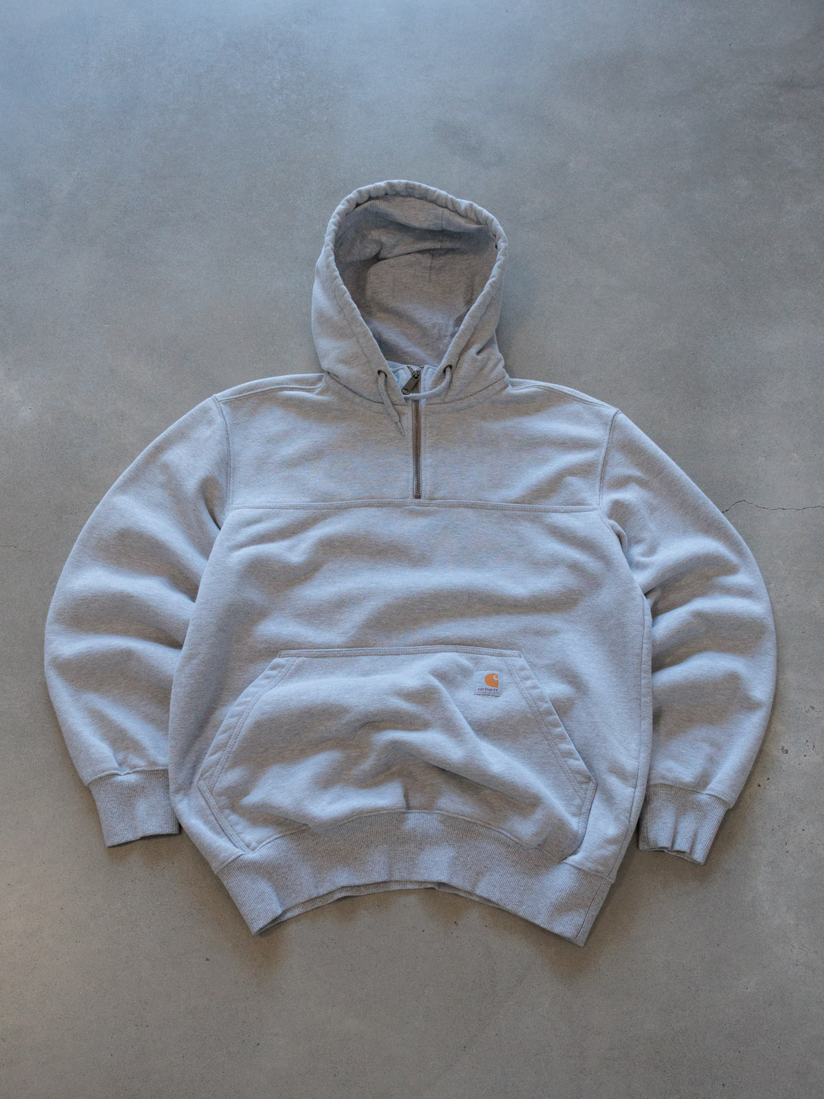 Vintage Grey Carhartt Quarter Zip Hoodie (M)