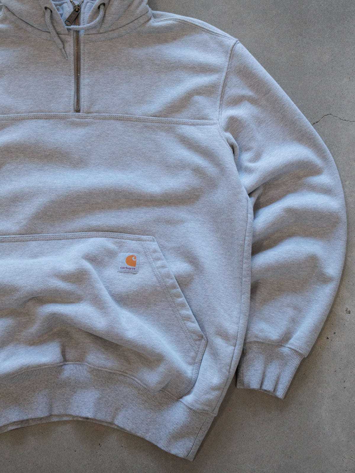 Vintage Grey Carhartt Quarter Zip Hoodie (M)
