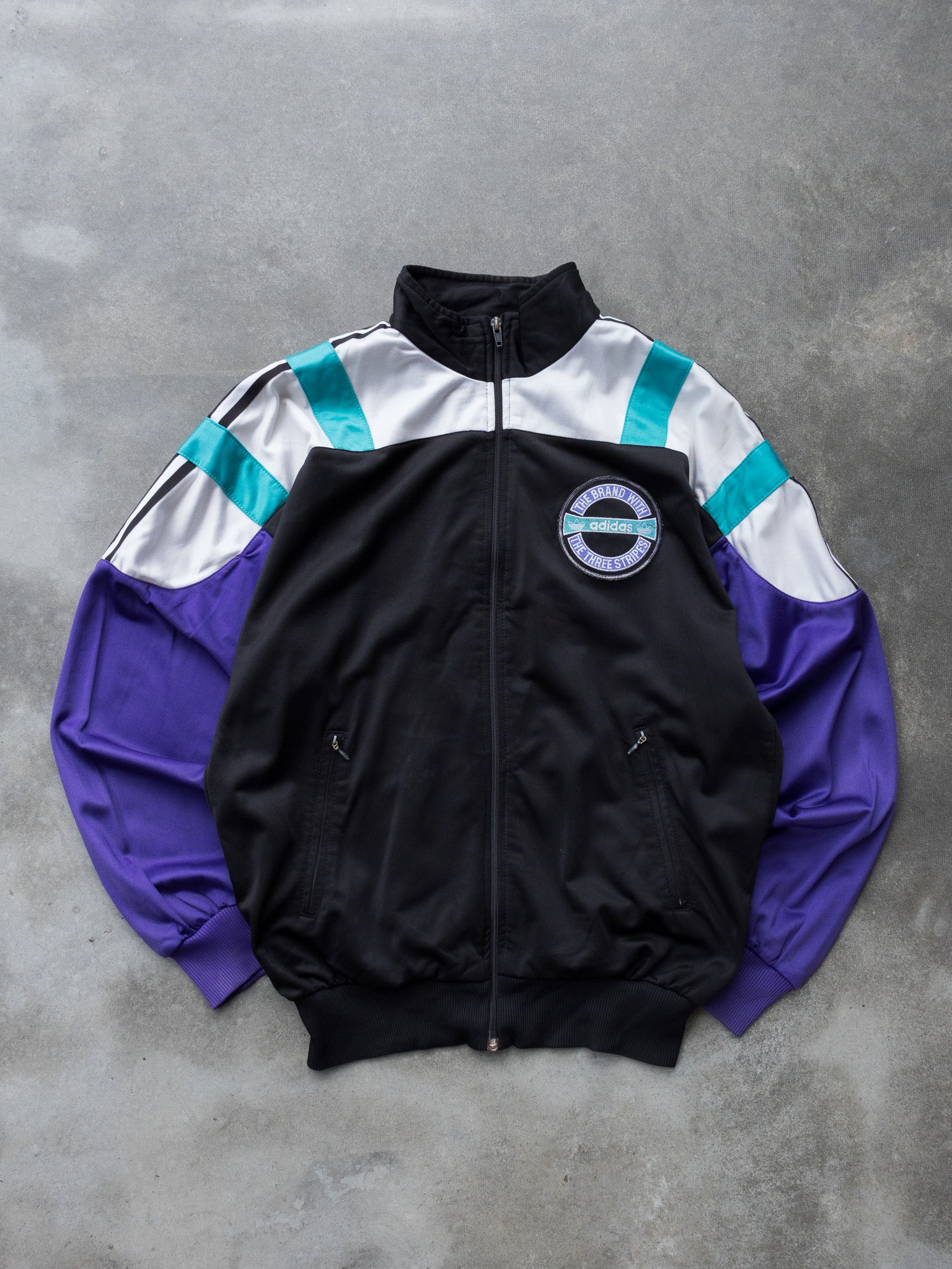 Vintage Black Adidas Colour Block Jacket (S)