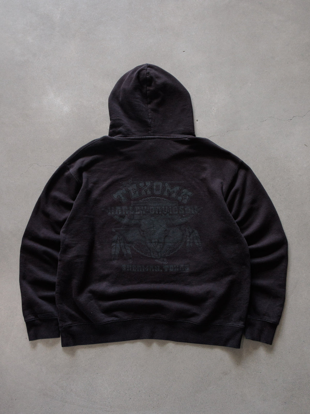 Vintage Black Harley-Davidson Sherman Texas Hoodie (L)