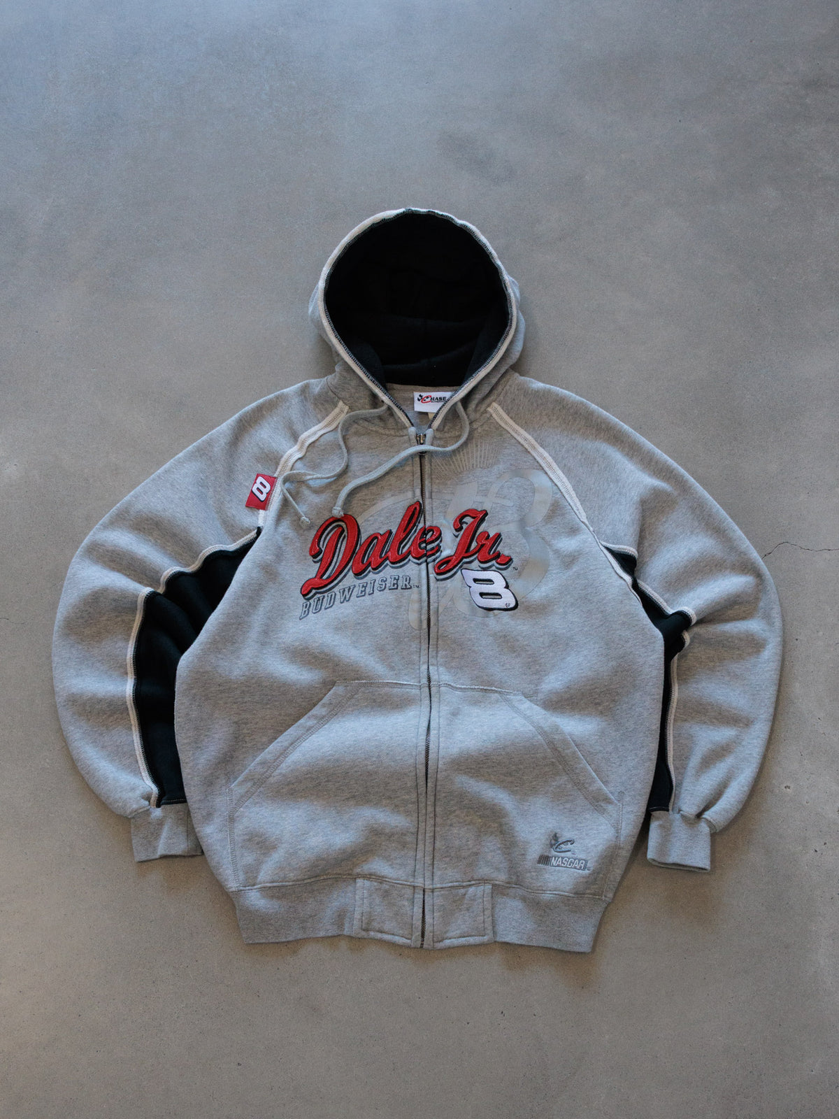 Vintage 00s Grey NASCAR Dale Jr. Budweiser Full Zip Hoodie (-)