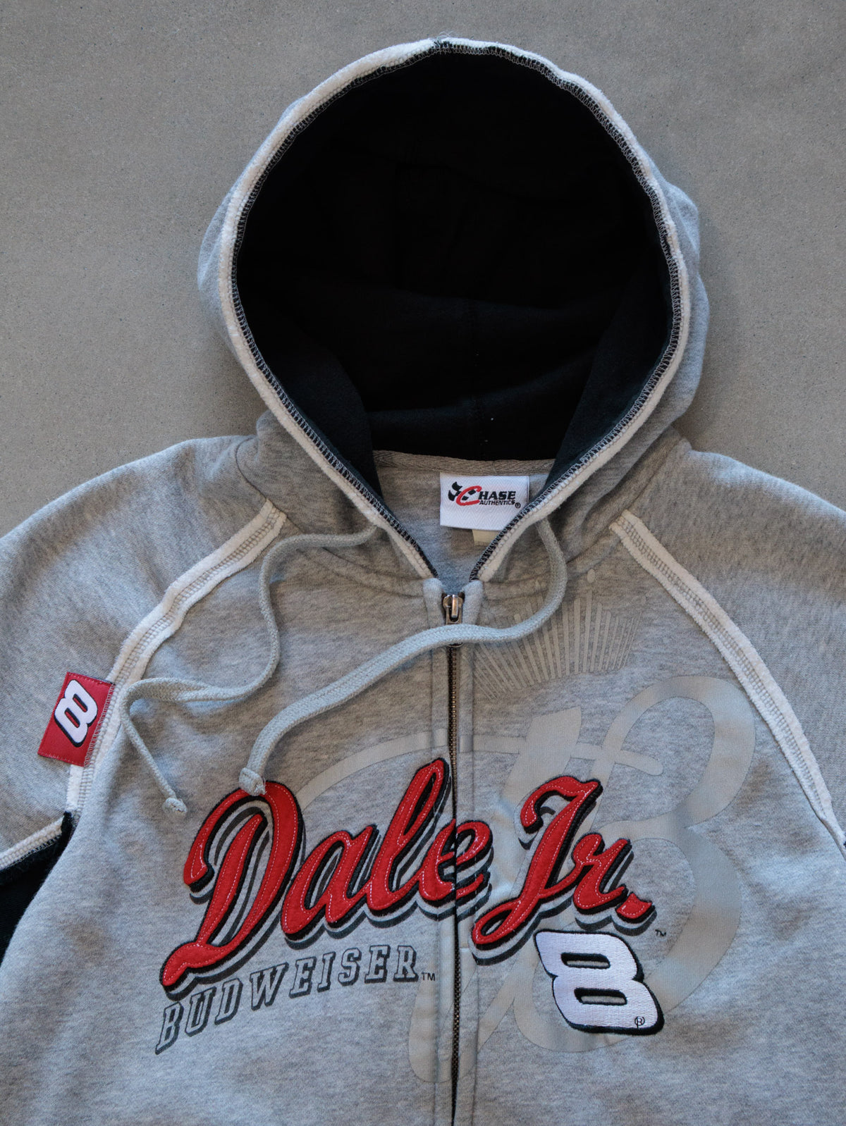 Vintage 00s Grey NASCAR Dale Jr. Budweiser Full Zip Hoodie (-)