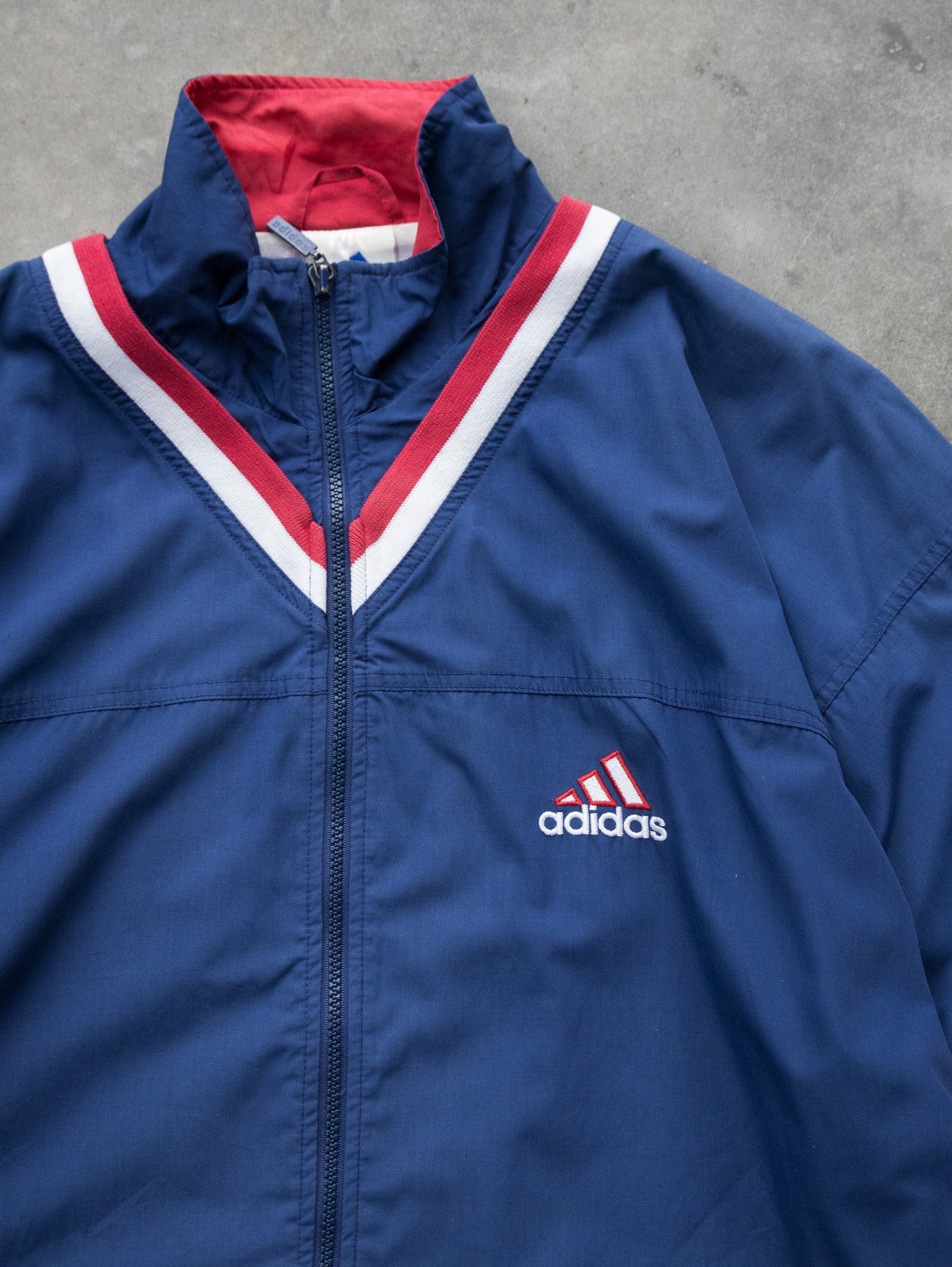Vintage Navy Adidas Colourblock Windbreaker (XL)