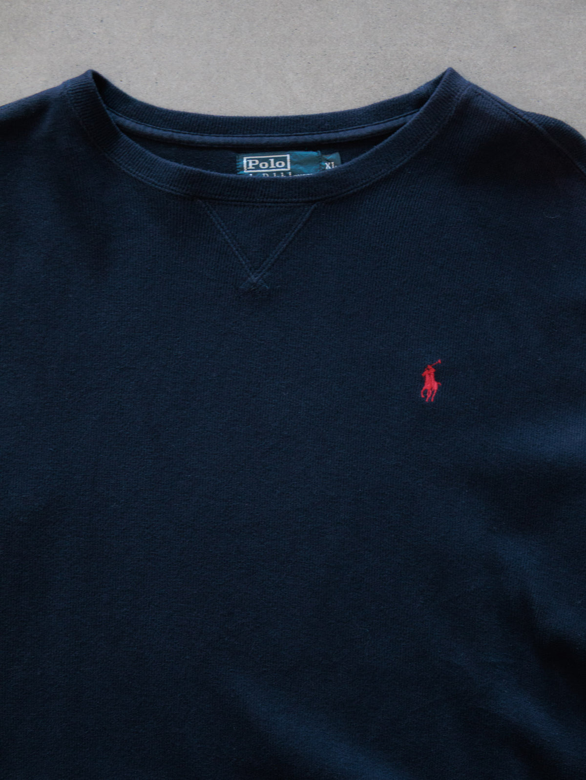 Vintage 90s Navy Polo Ralph Lauren Sweatshirt (XL)
