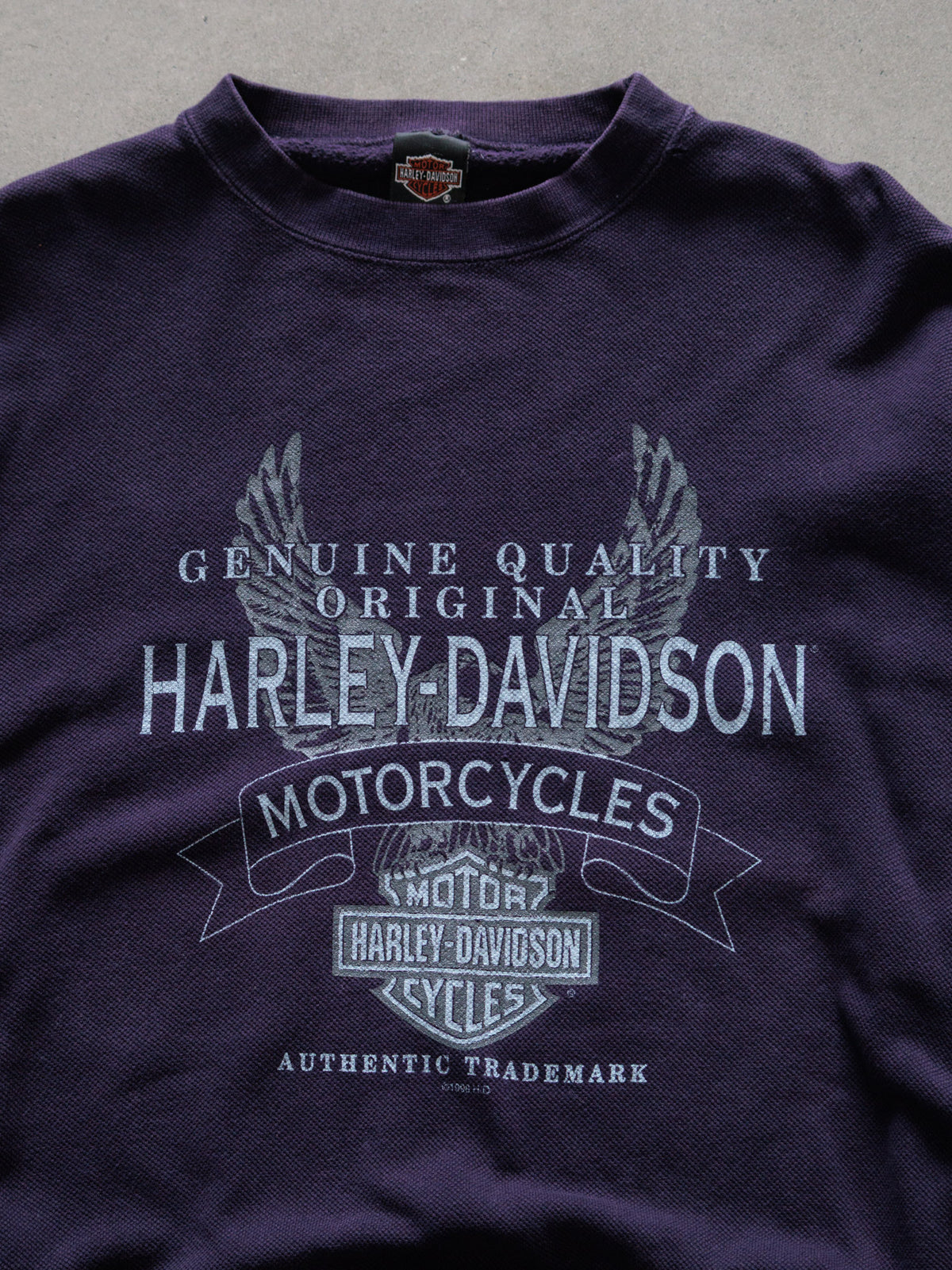 Vintage 90s Purple Harley-Davidson Portland Maine Sweatshirt (XL)