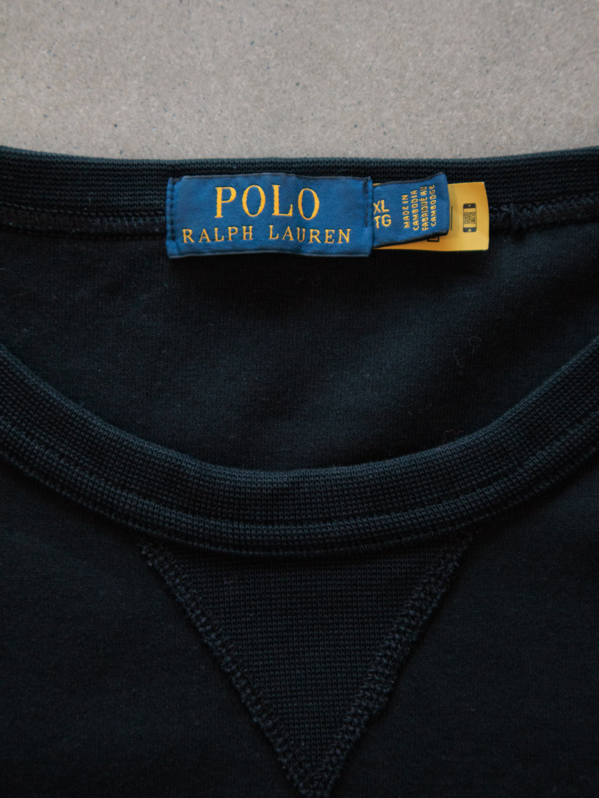 Vintage Black Polo Ralph Lauren Sweatshirt (XL)