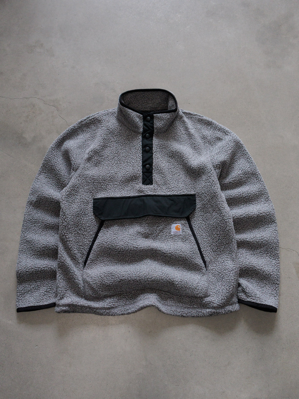 Vintage Grey Carhartt Sherpa Fleece Sweatshirt (M)