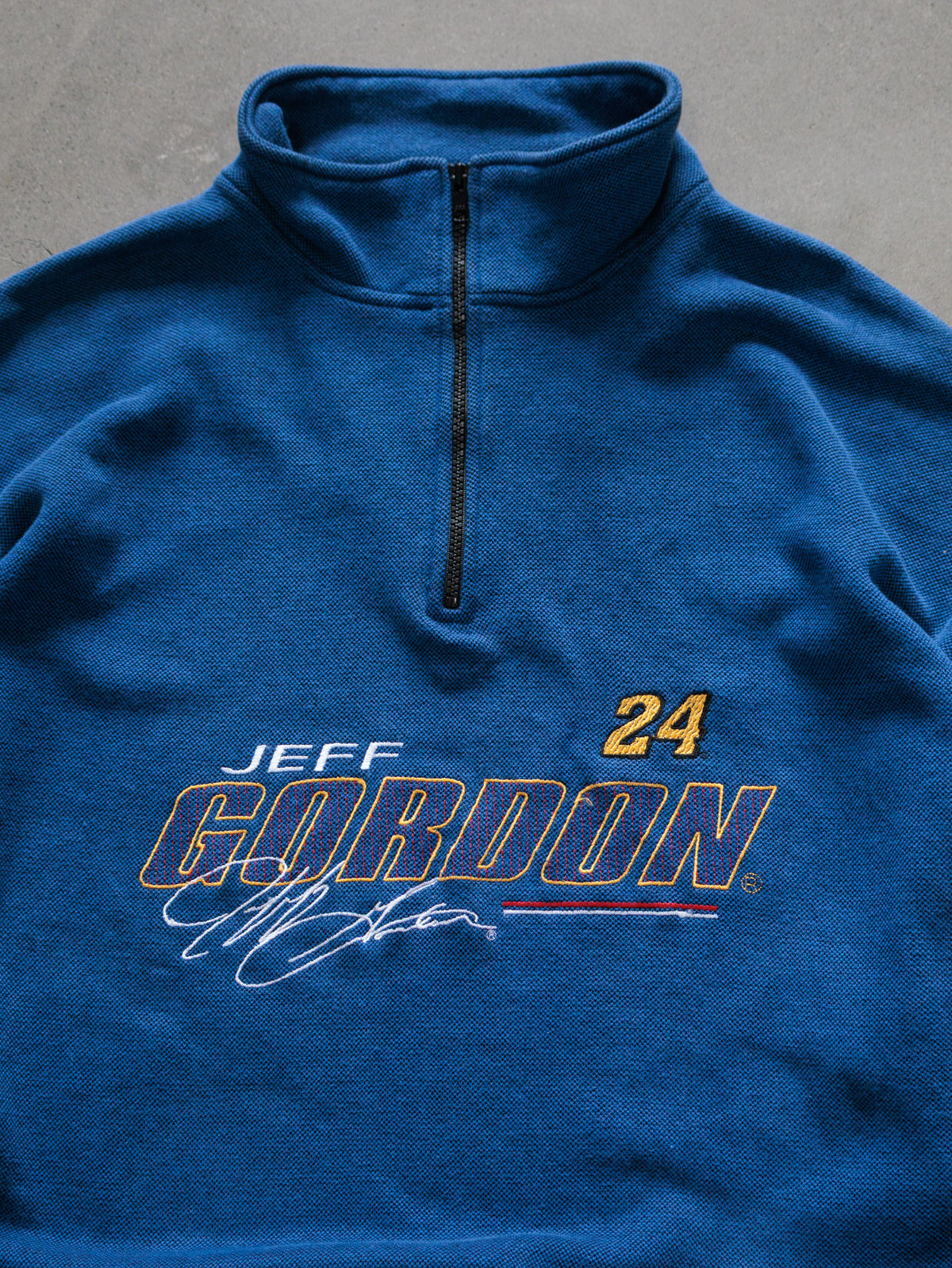 Vintage 00s Blue NASCAR Jeff Gordon Knit Quarter Zip (2XL)