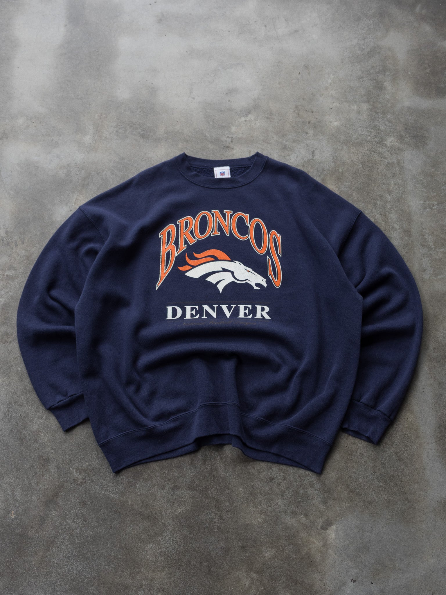 Vintage Navy Denver Broncos Sweatshirt (3XL)