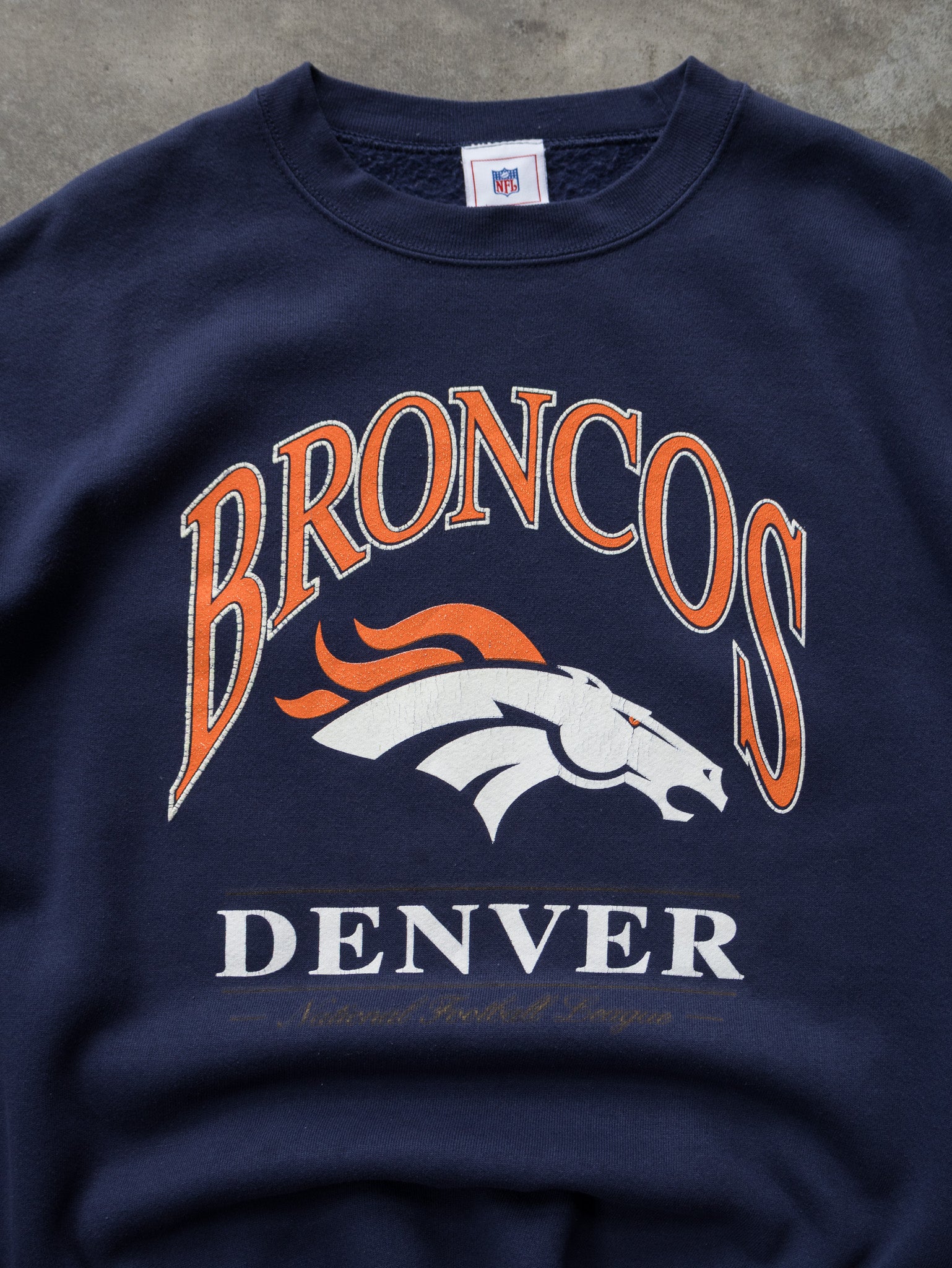 Vintage Navy Denver Broncos Sweatshirt (3XL)