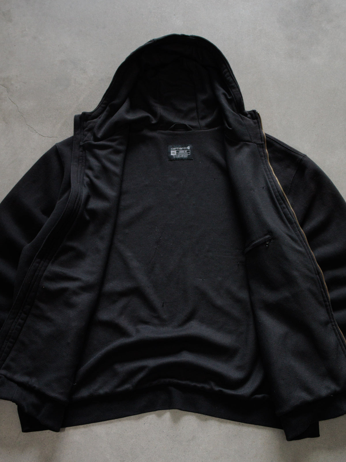 Vintage Black Carhartt Full Zip Hoodie (2XL)