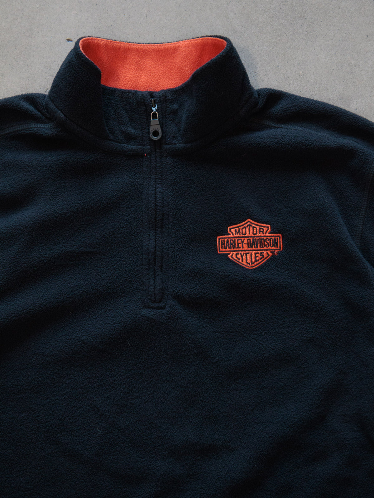 Vintage 00s Black Harley-Davidson Fleece Quarter Zip (L)