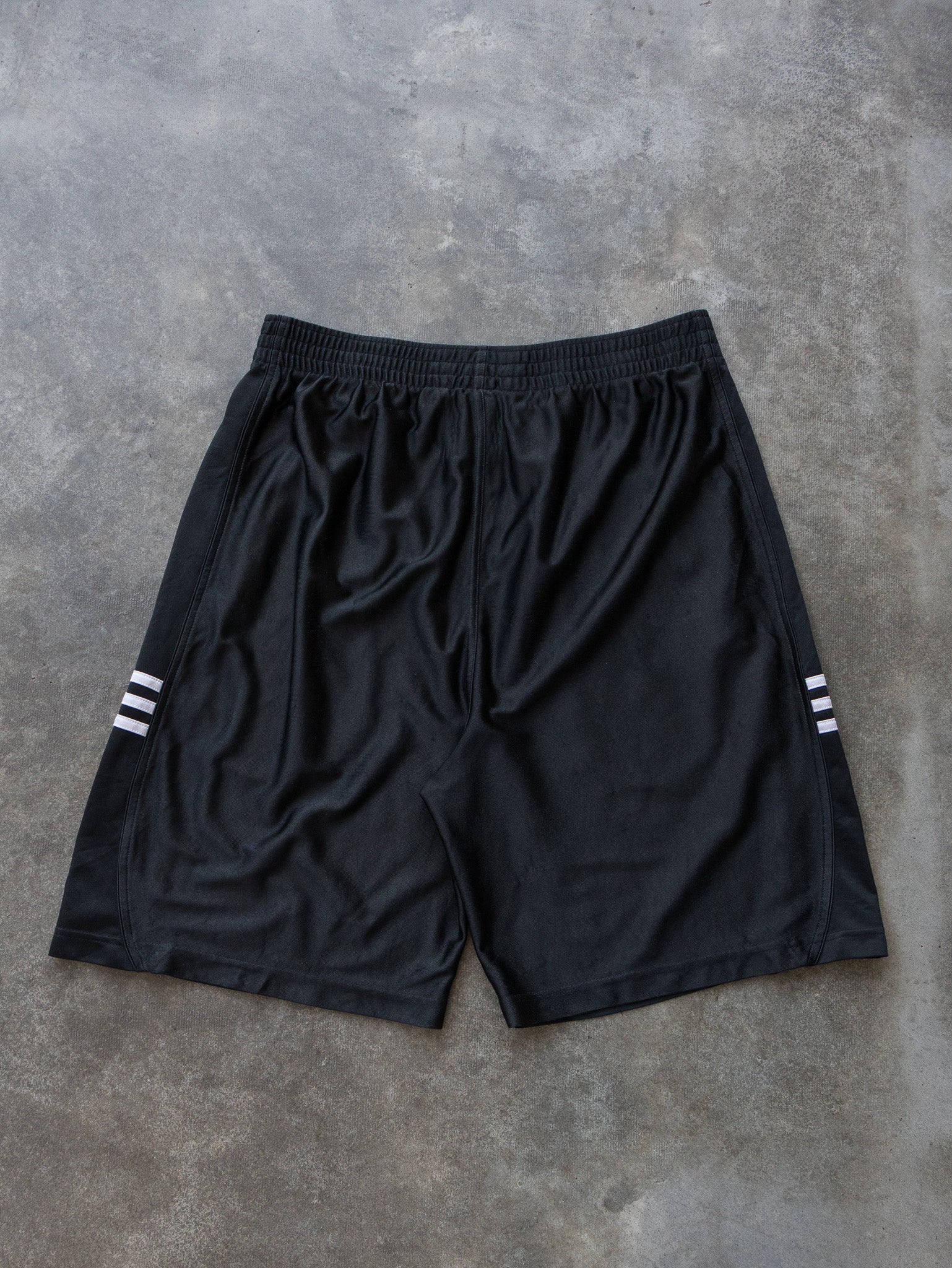Vintage Black Adidas 3-Stripe Shorts (M)