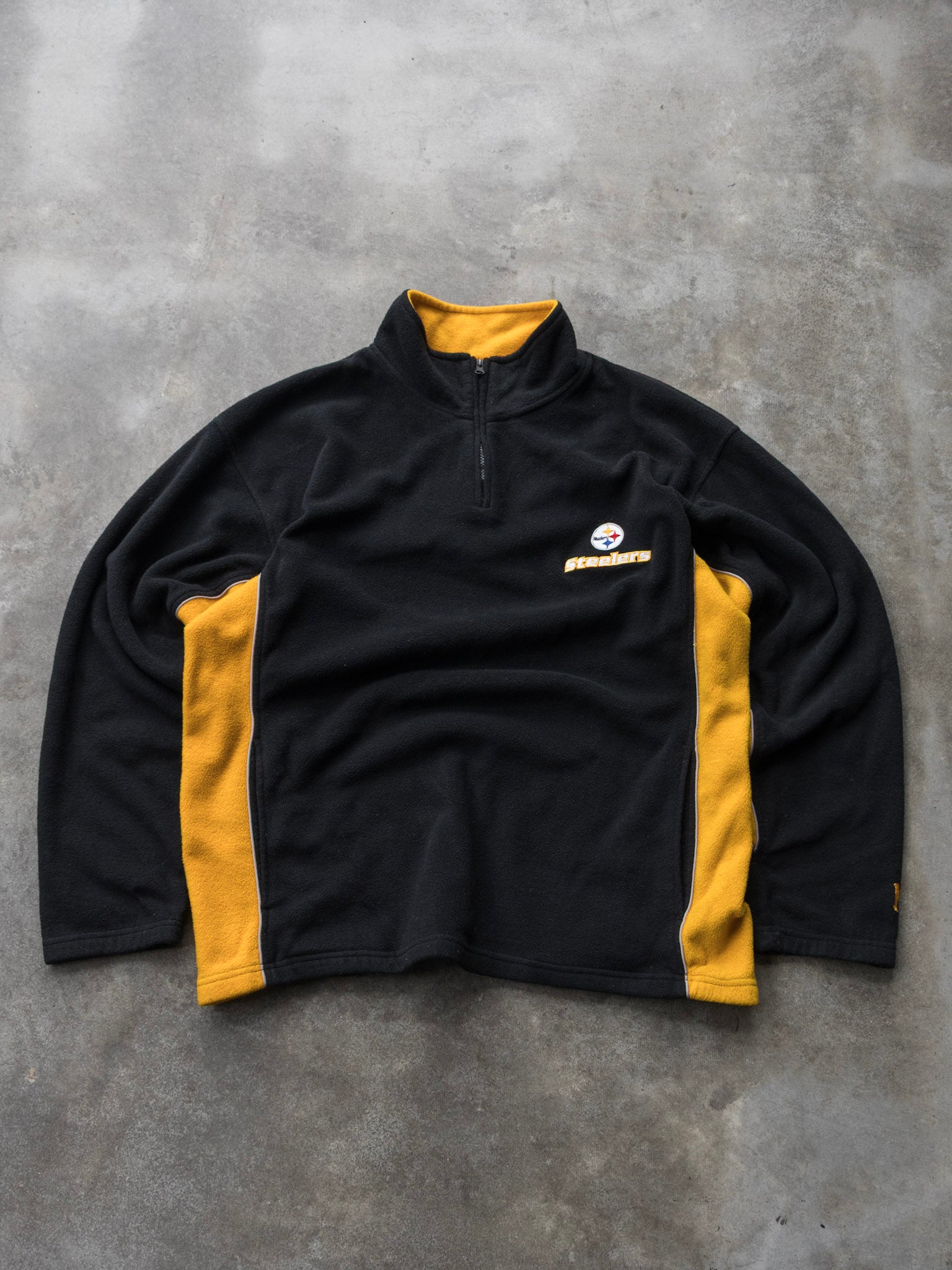 Vintage Pittsburgh Steelers Quarter Zip Fleece Sweatshirt (2XL)