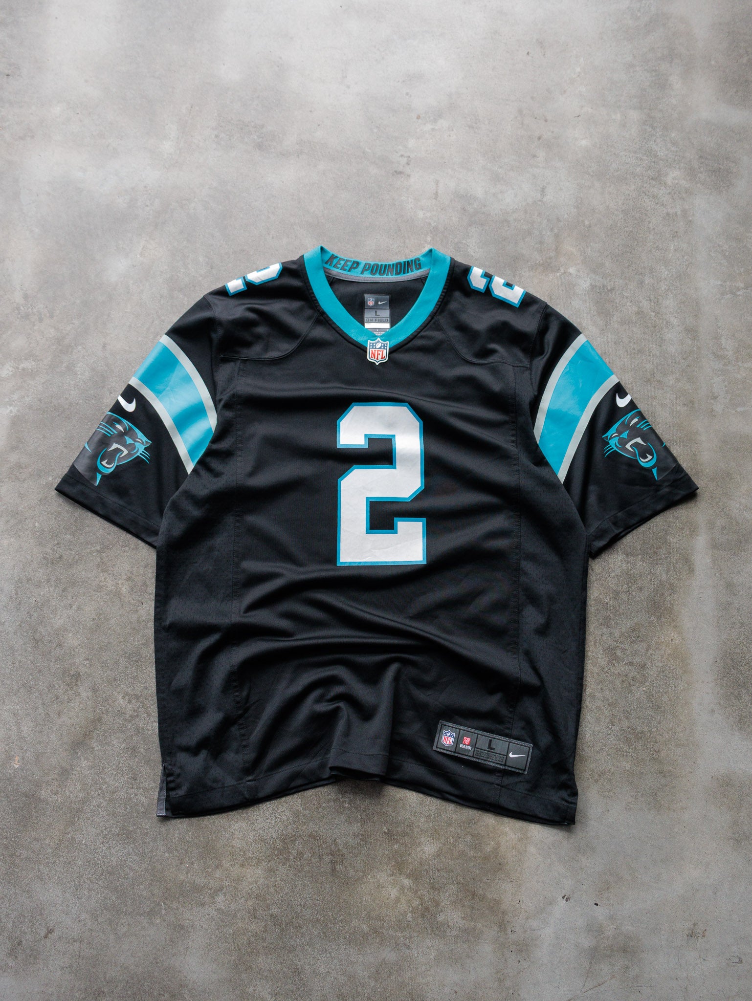 Black Nike Carolina Panthers DJ Moore NFL Jersey (L)