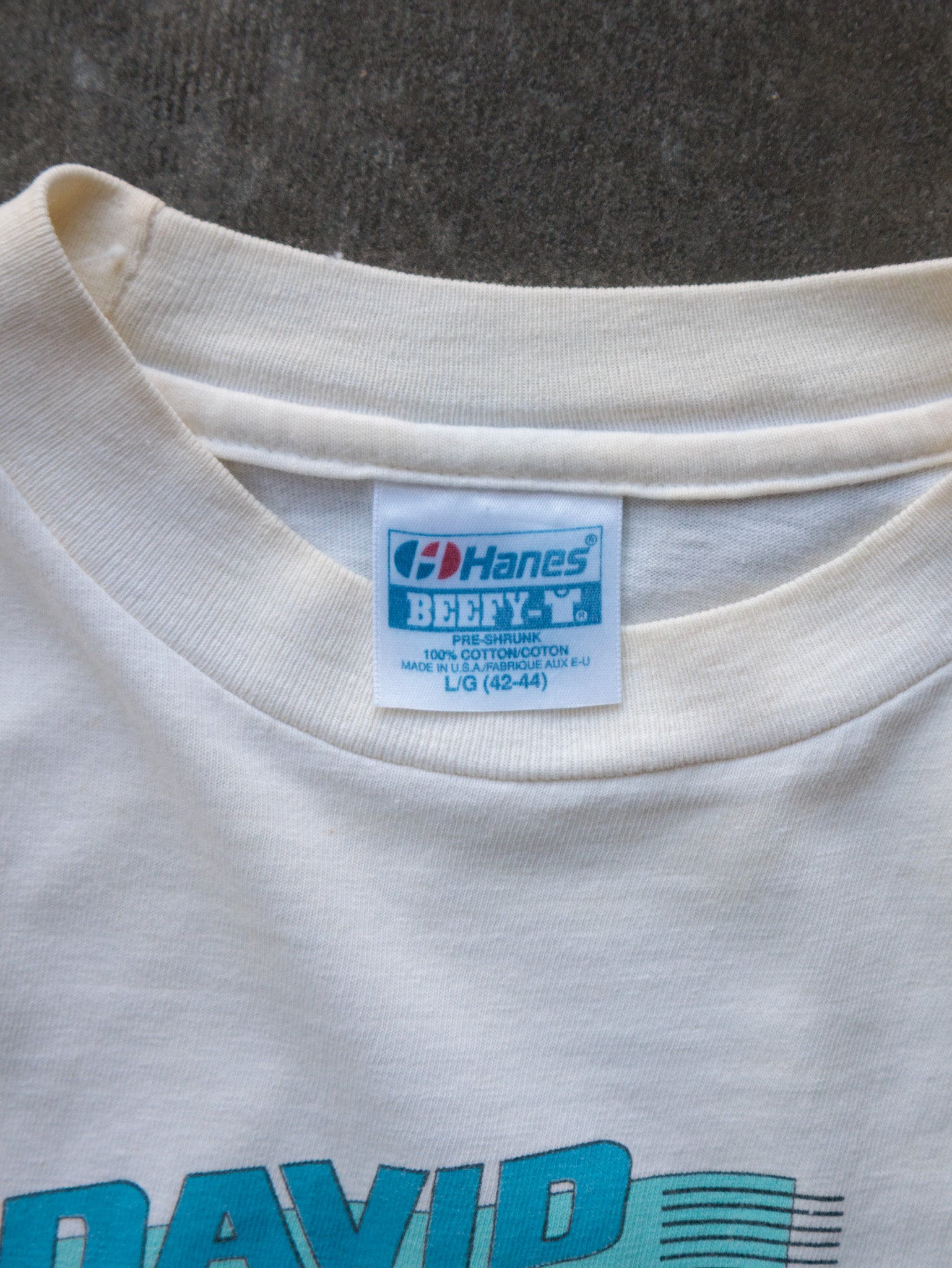 Vintage 90s White David Sjoblom Power Up Racing Tee (L)