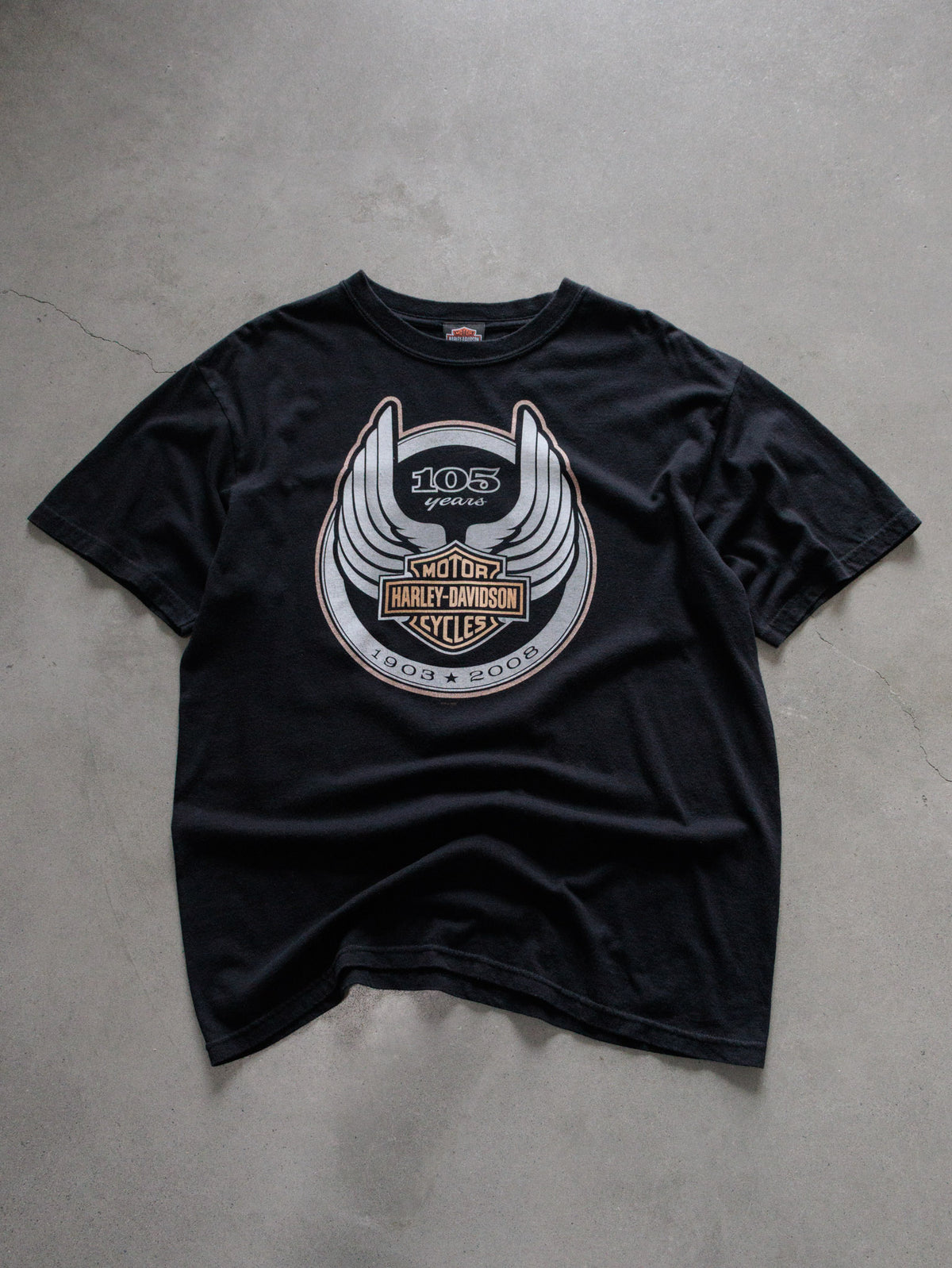 Vintage 2008 Black Harley-Davidson 105th Anniversary Milwaukee Wisconsin Tee (L)