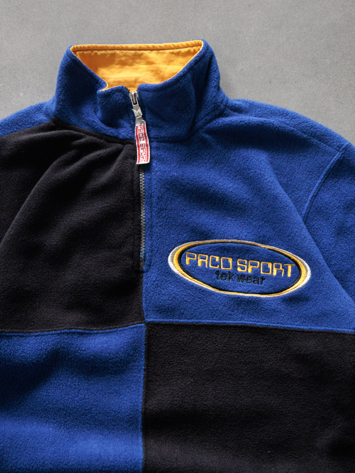 Vintage 00s Blue Paco Sport Colourblock Fleece Quarter Zip (M)