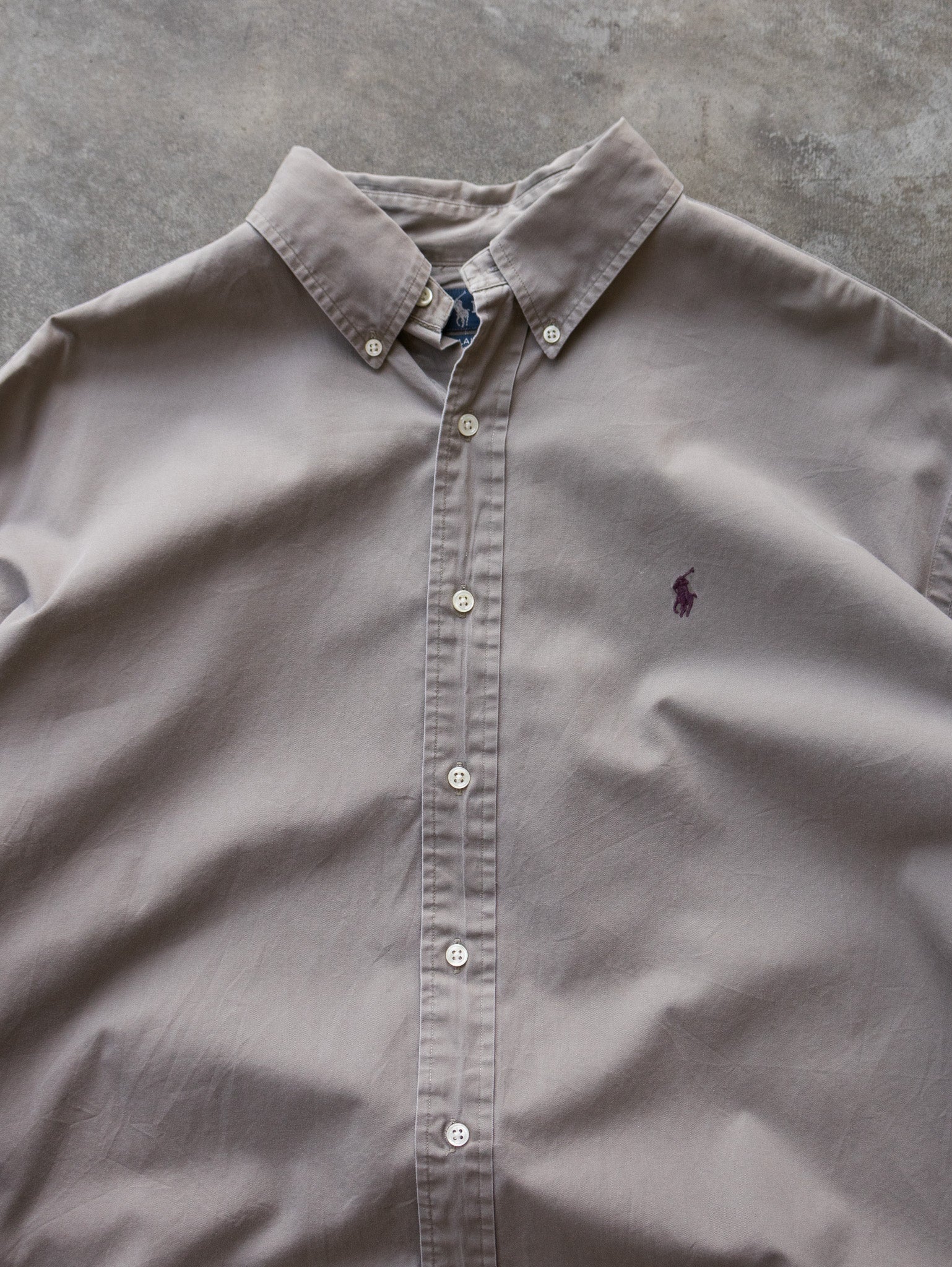 Vintage 90s Taupe Ralph Lauren Shirt (XL)