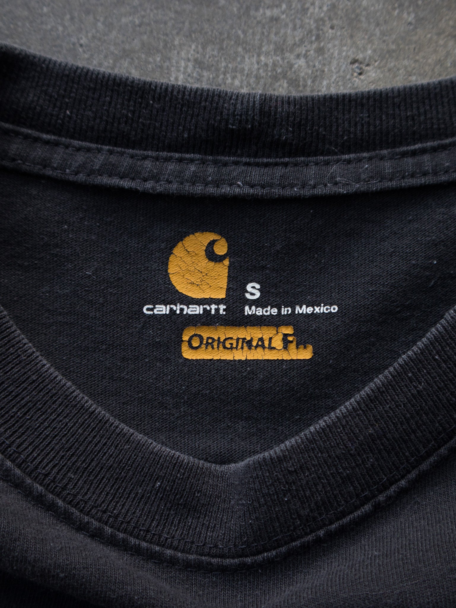 Vintage Black Carhartt Spell Out Tee (S)