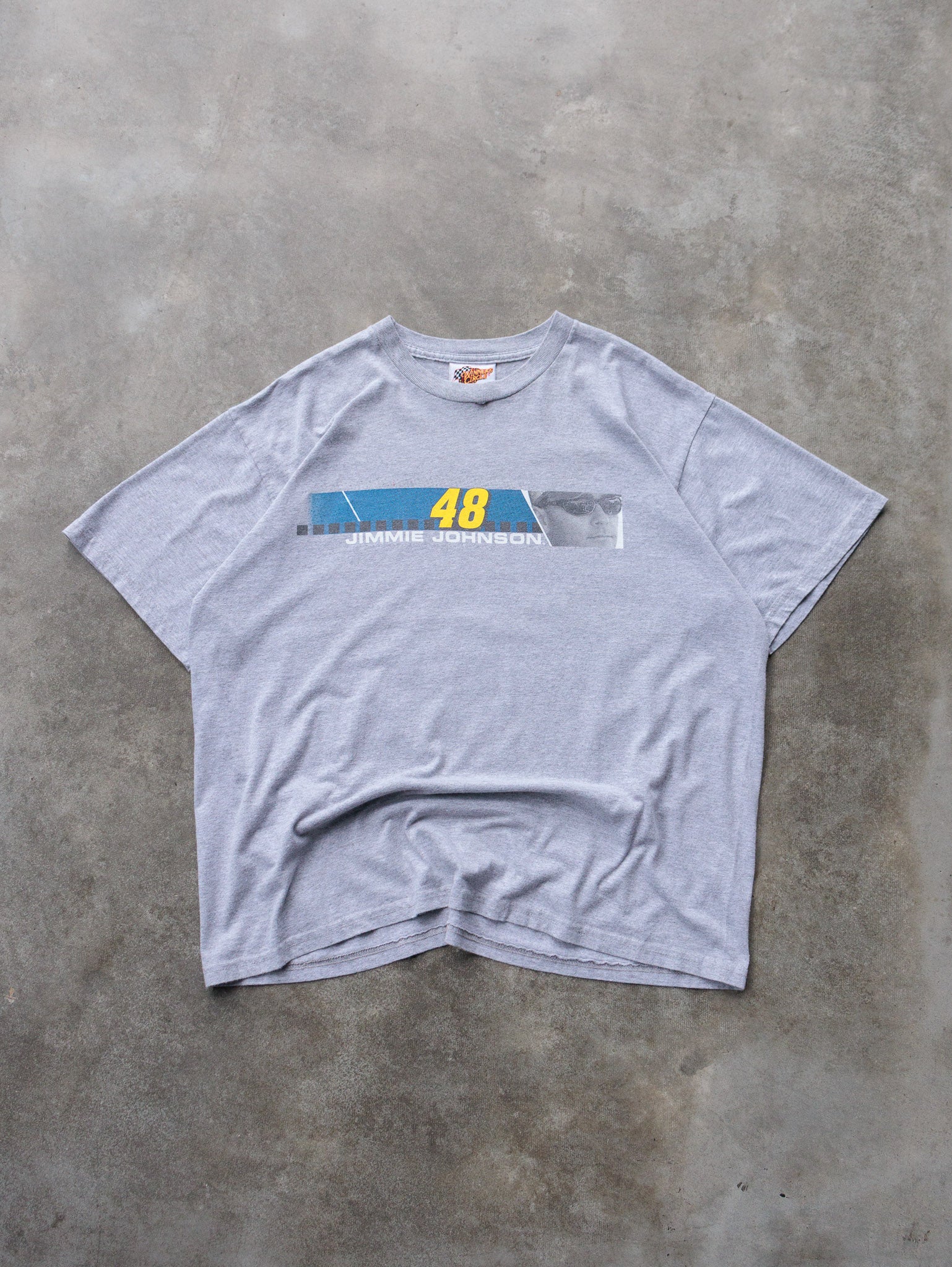 Vintage 00s Grey NASCAR Jimmie Johnson Tee (XL)
