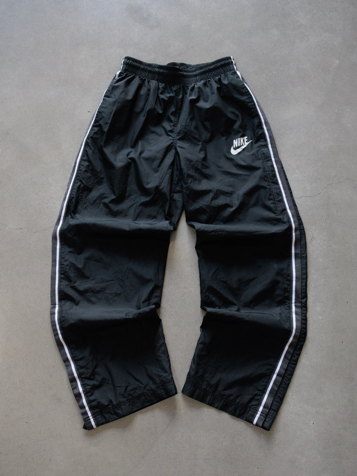Vintage 00s Black Nike Snap Track Pants (S)