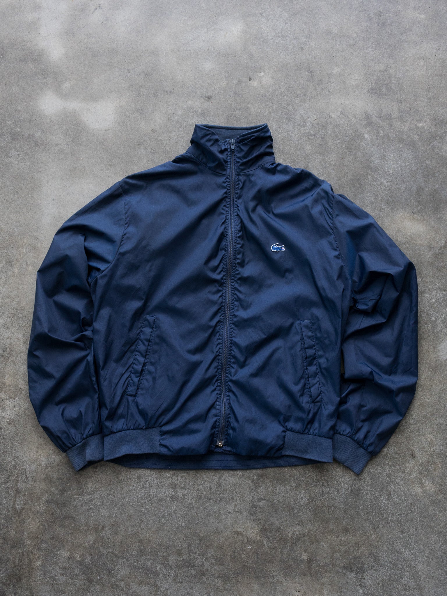 Vintage 80s Navy Izod Lacoste Harrington Jacket (L)