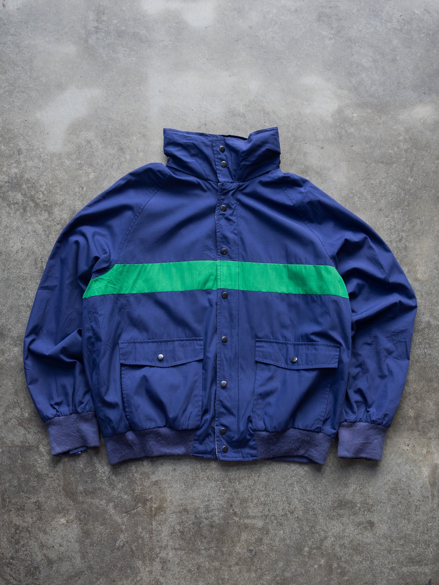 Vintage 80s Navy & Green Sphere Sailing Jacket (L)