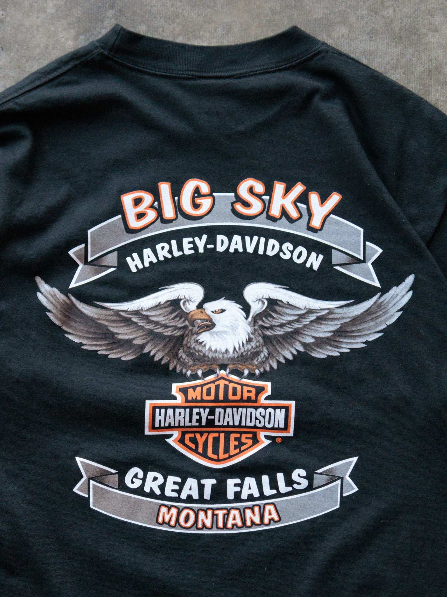 Vintage 2003 Black Harley-Davidson Great Falls Montana Tee (M)