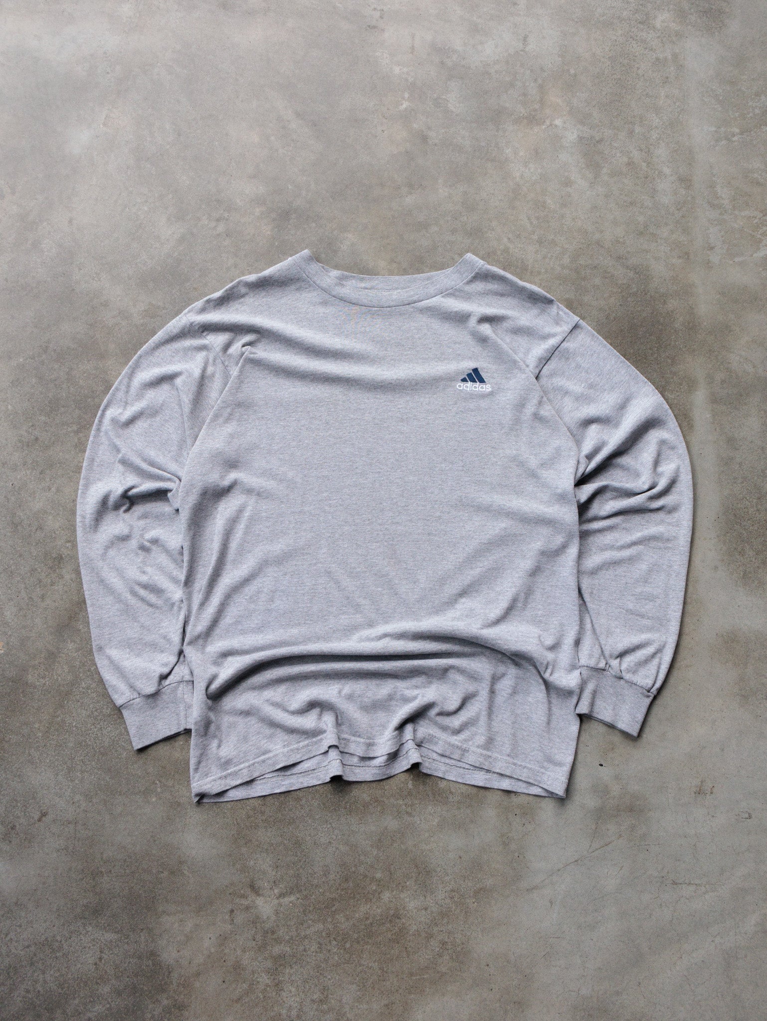 Vintage 90s Grey Adidas Long Sleeve (M)