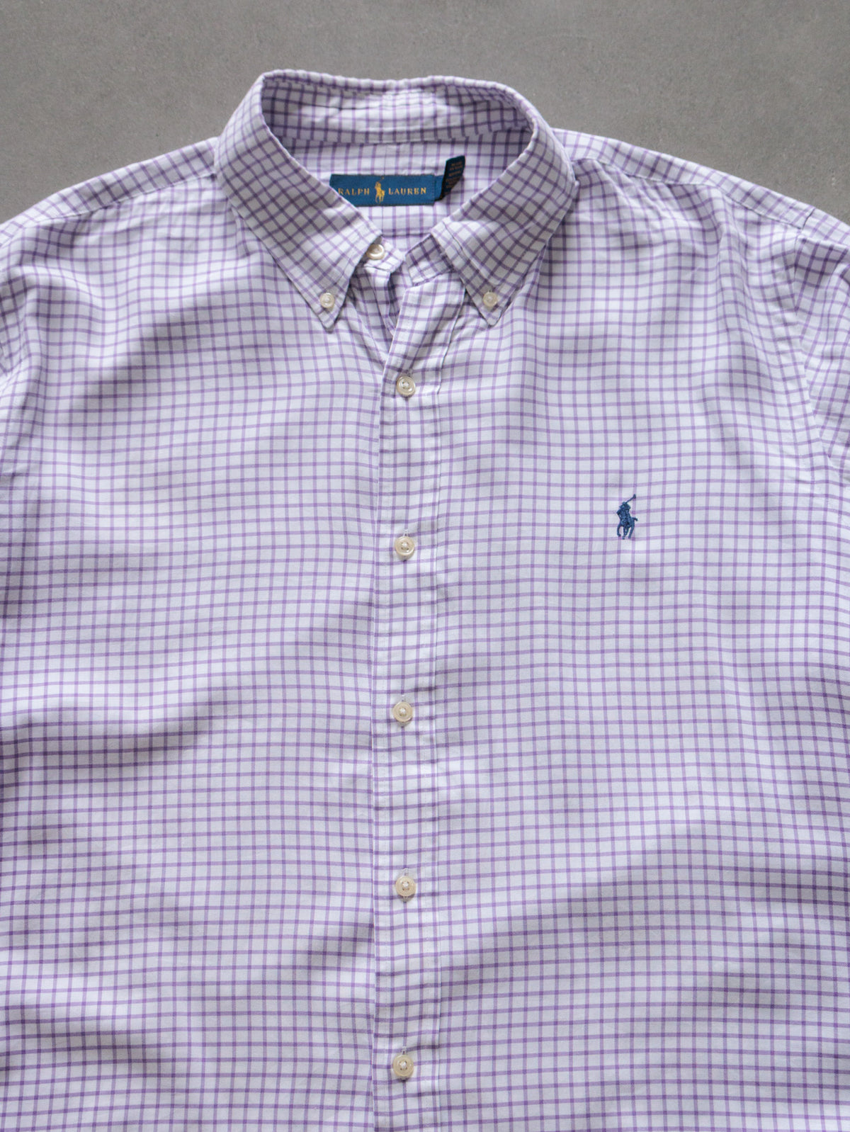 Vintage White Tattersall Ralph Lauren Shirt (XL)