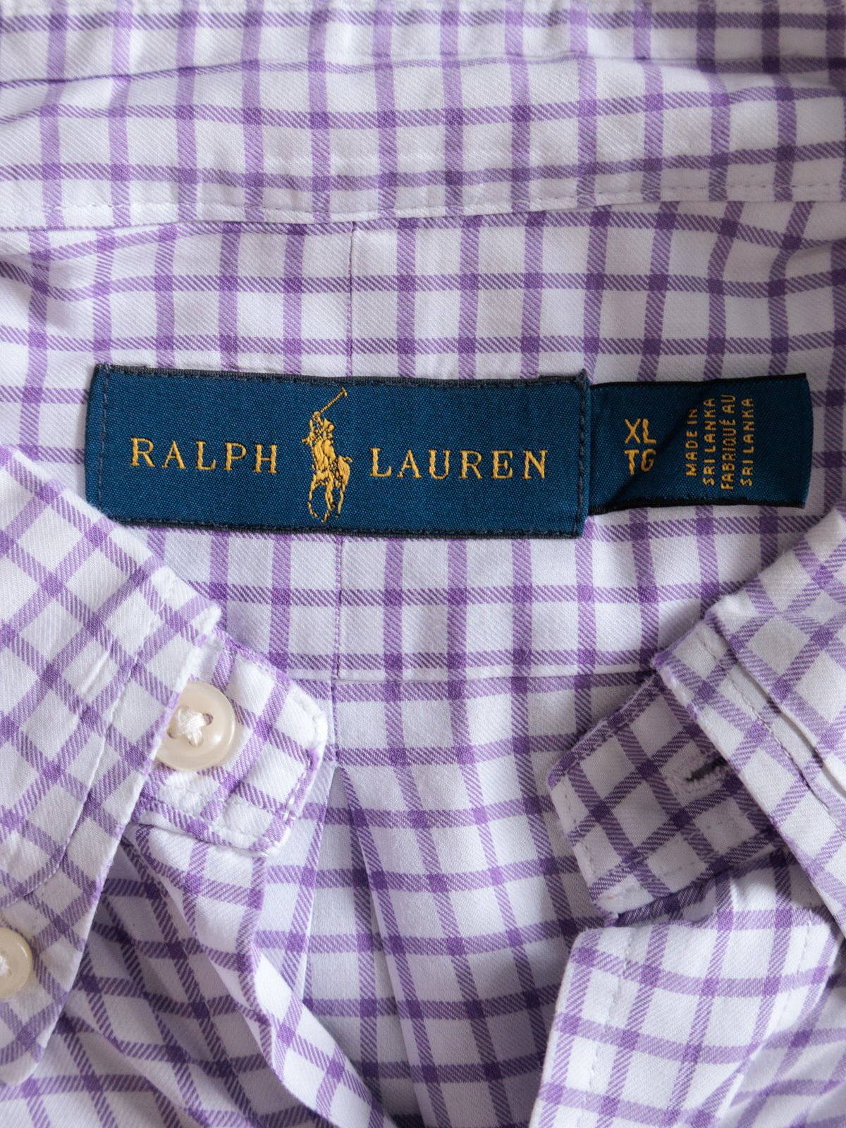 Vintage White Tattersall Ralph Lauren Shirt (XL)