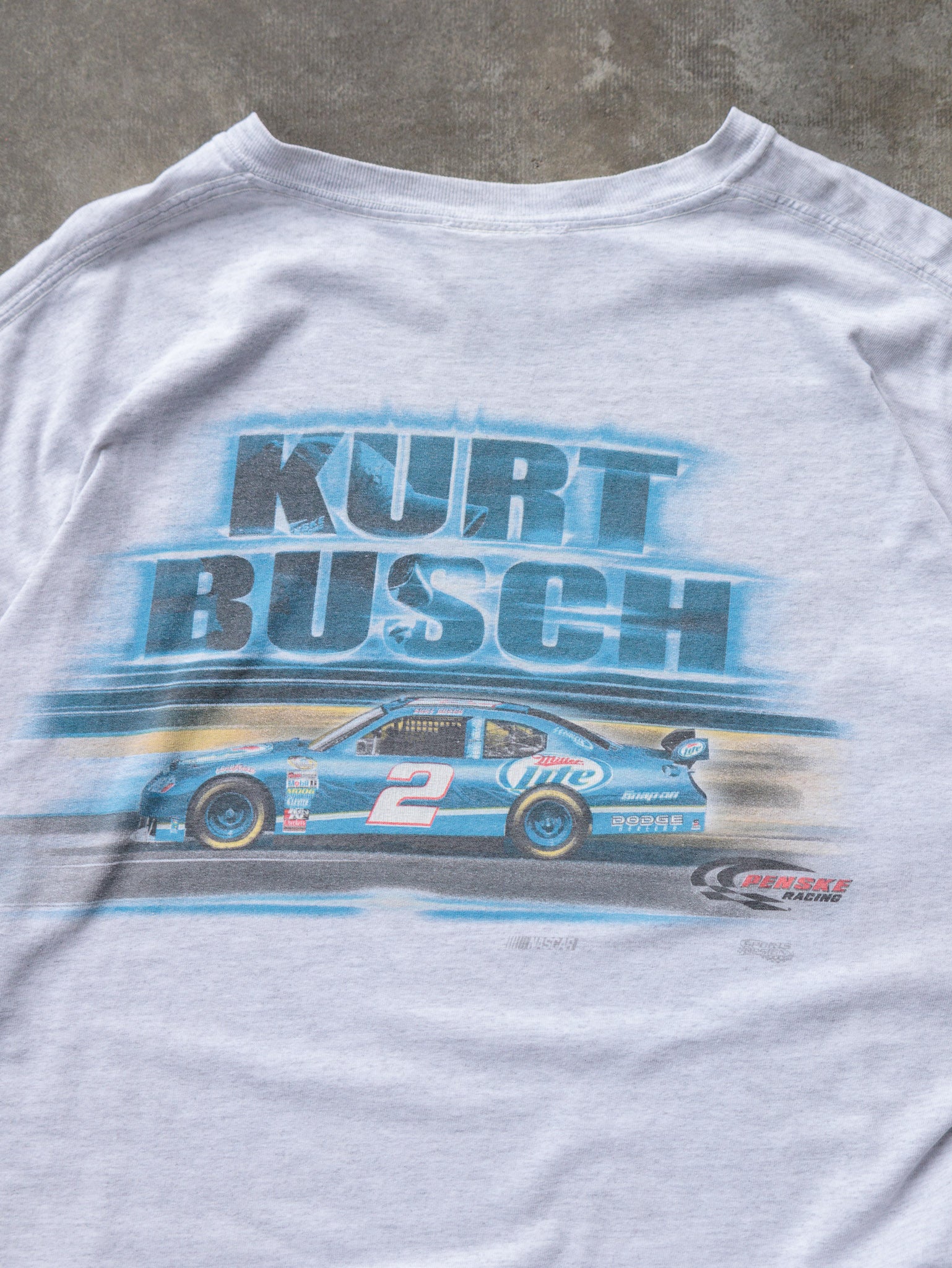 Vintage 00s Grey Kurt Busch Miller Lite Tee (XL)
