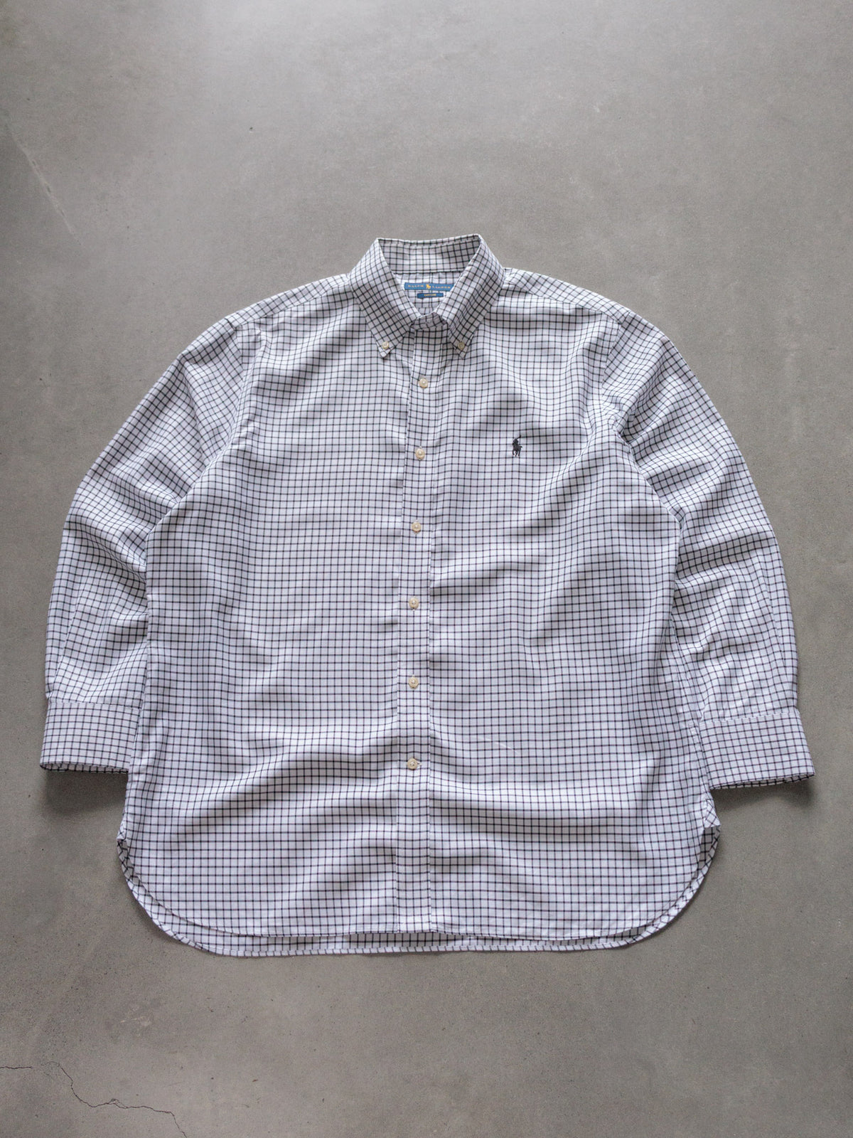 Vintage White Tattersall Ralph Lauren Shirt (XL)