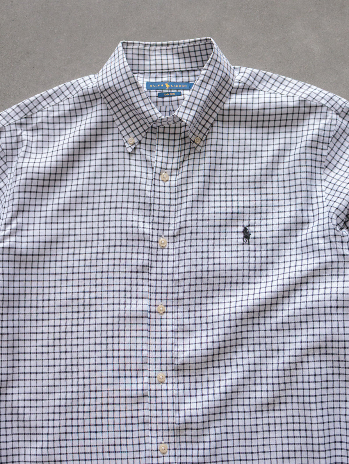 Vintage White Tattersall Ralph Lauren Shirt (XL)