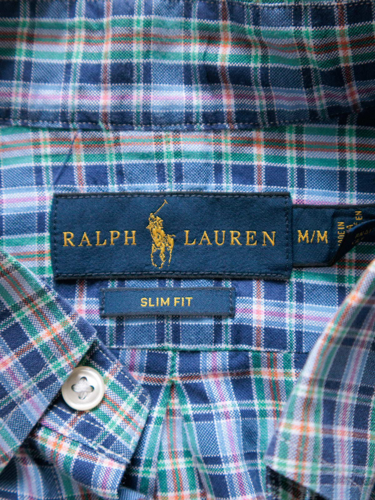 Vintage Blue Plaid Ralph Lauren Shirt (M)