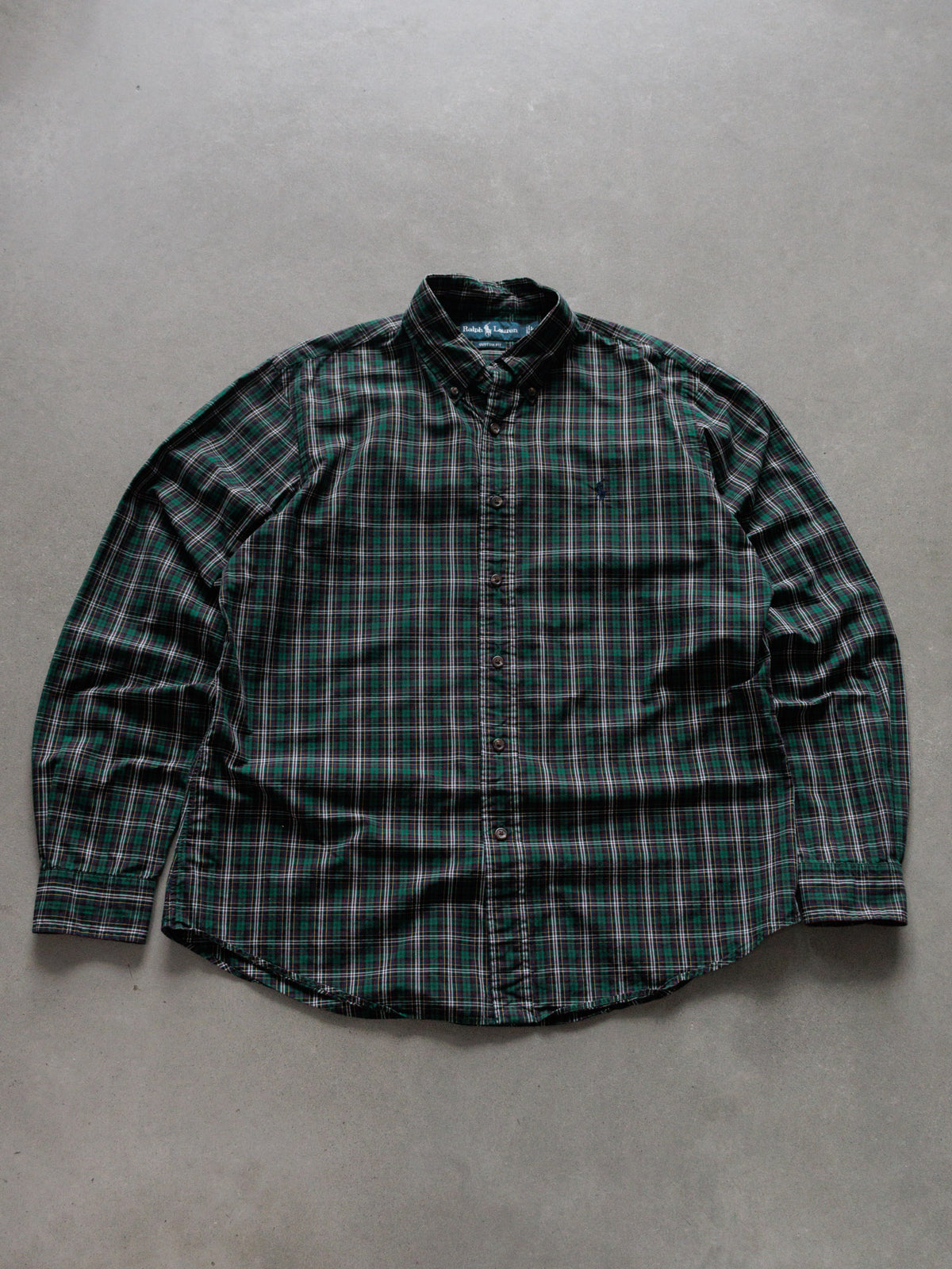 Vintage Green Plaid Ralph Lauren Shirt (L)