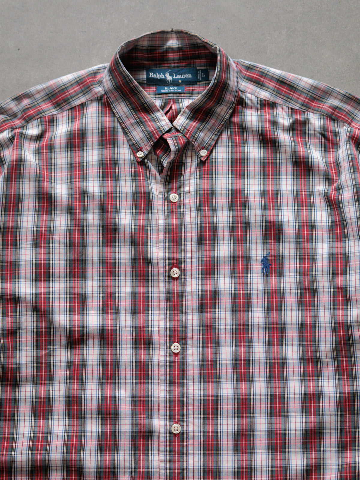 Vintage Red Plaid Ralph Lauren Shirt (L)