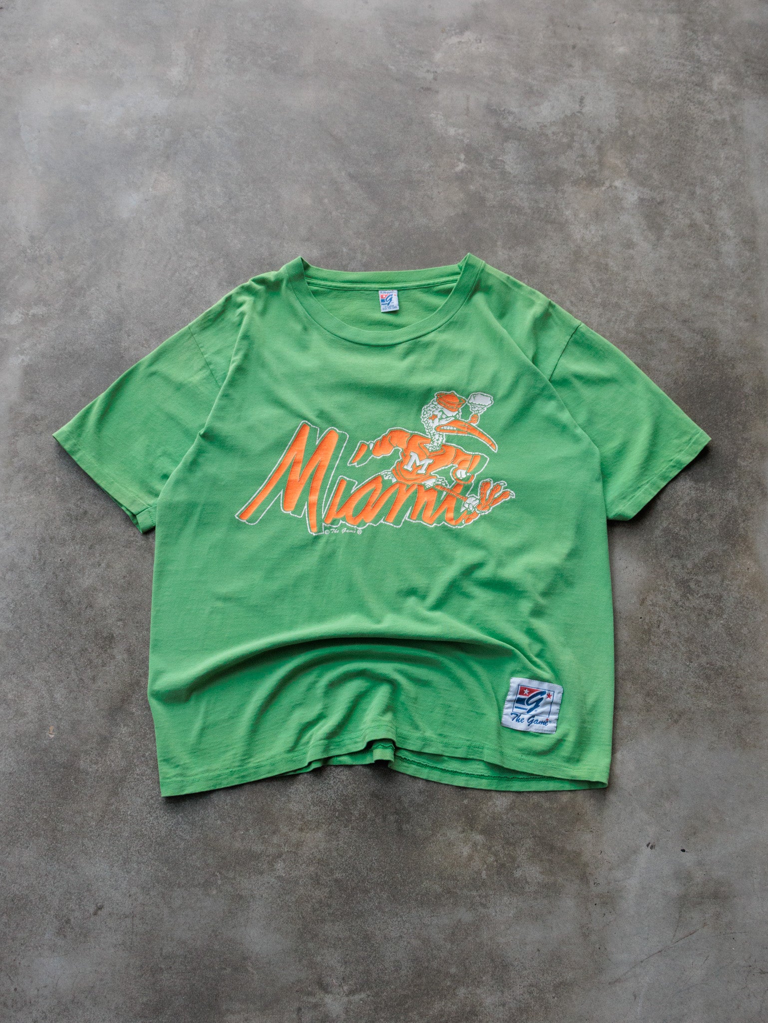 Vintage 90s Green Miami Hurricanes Tee (XL)