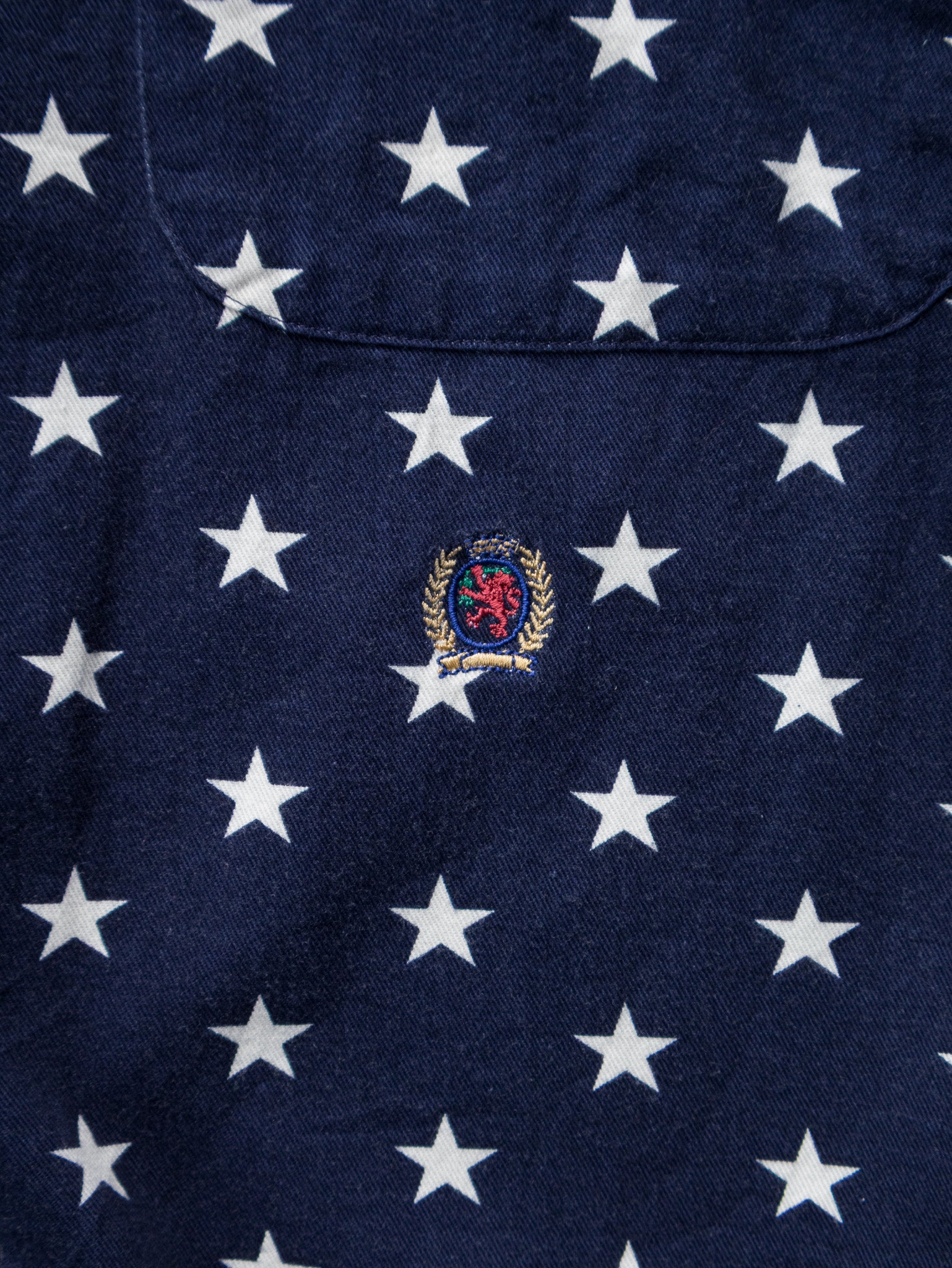 Vintage 90s Navy Tommy Hilfiger Star Print Shirt (L)