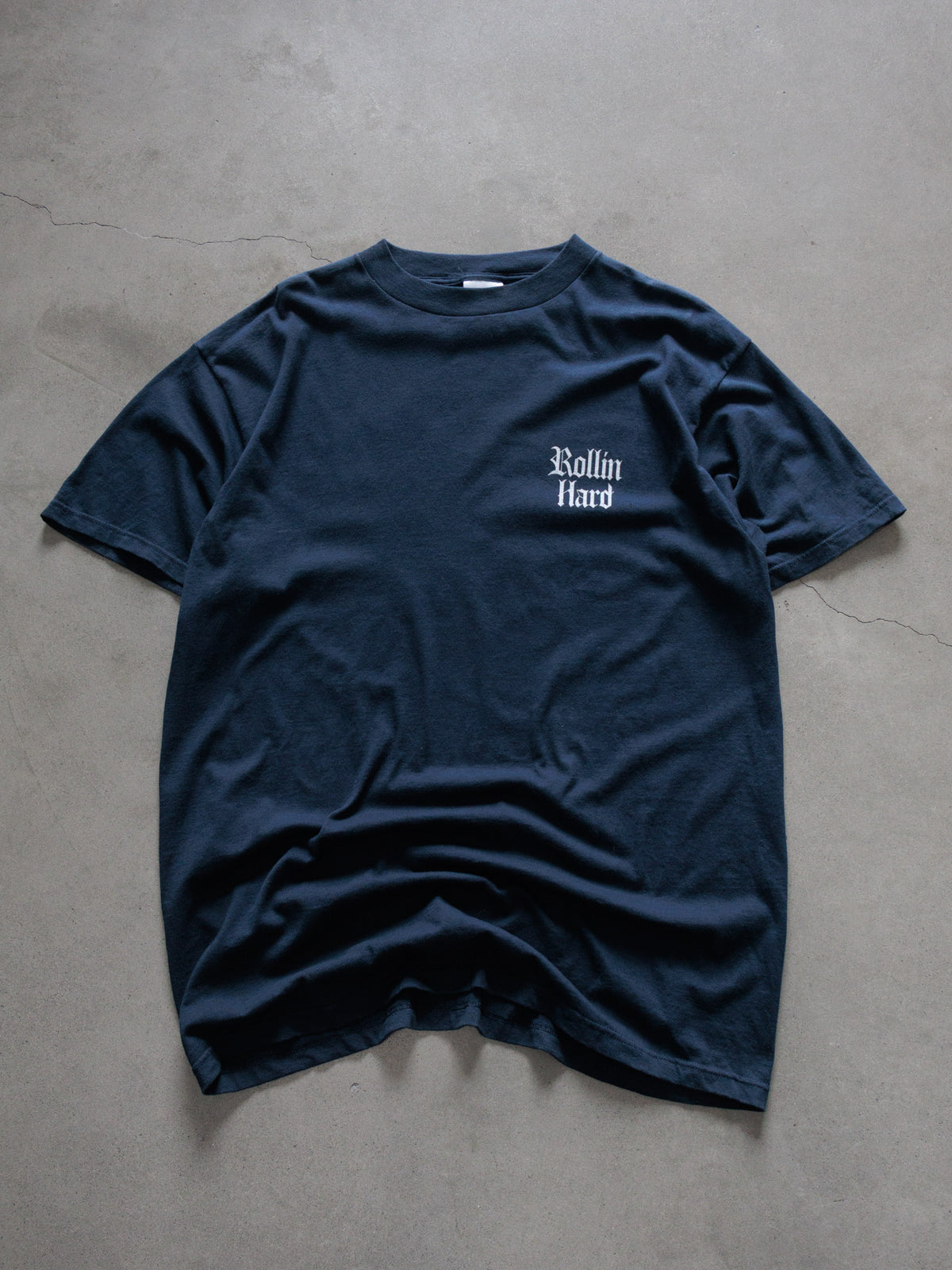Vintage 90s Navy Rollin Hard Side 2 Side Tee (XL)