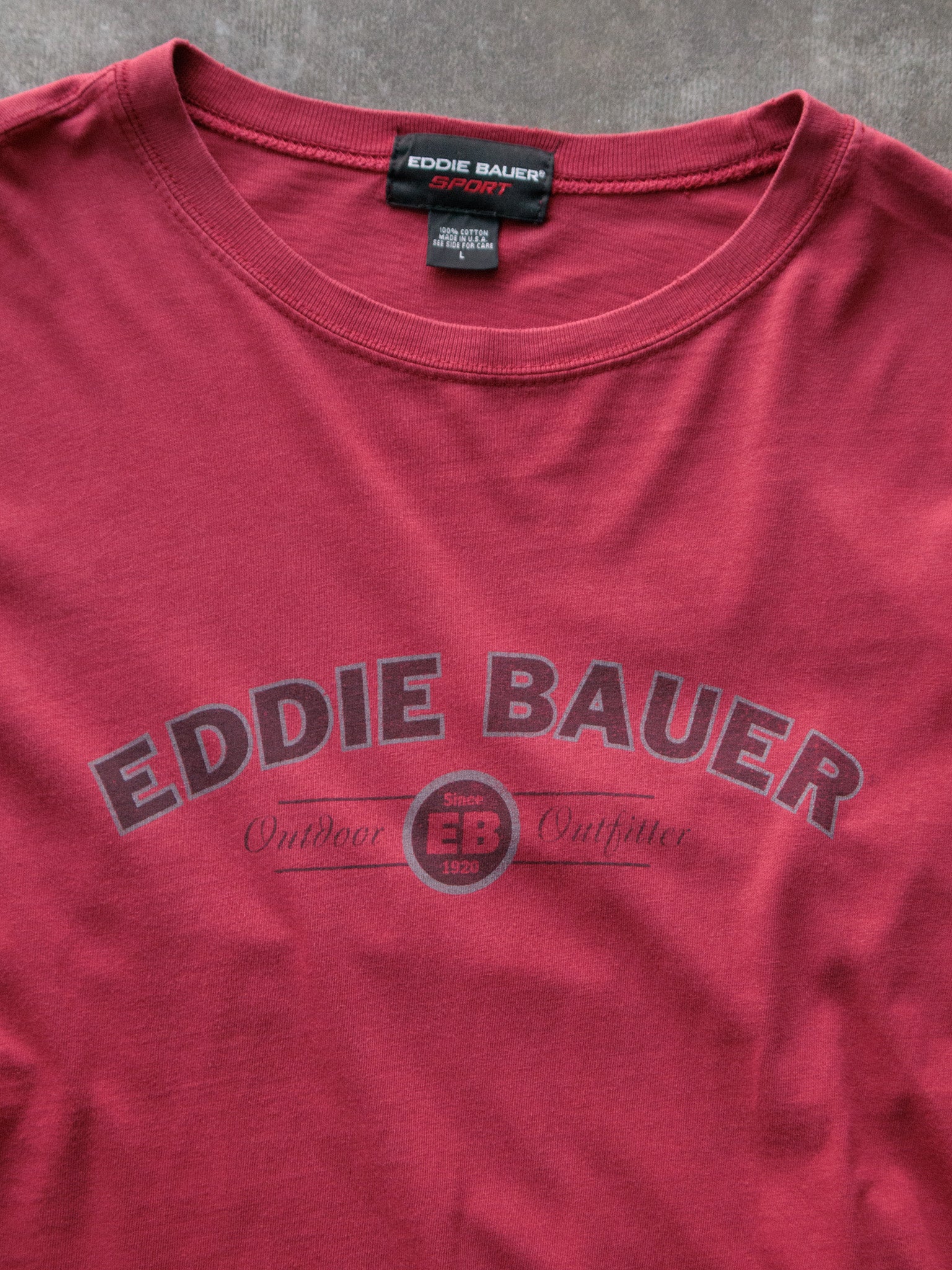 Vintage 90s Red Eddie Bauer Sport Long Sleeve Tee (L)