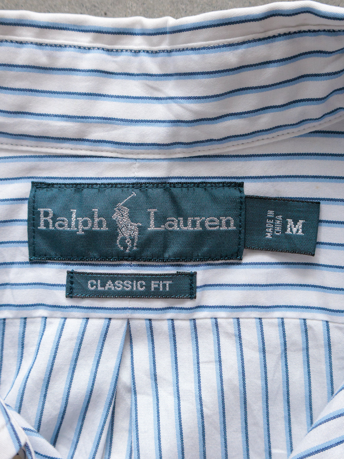 Vintage Blue Striped Ralph Lauren Shirt (M)