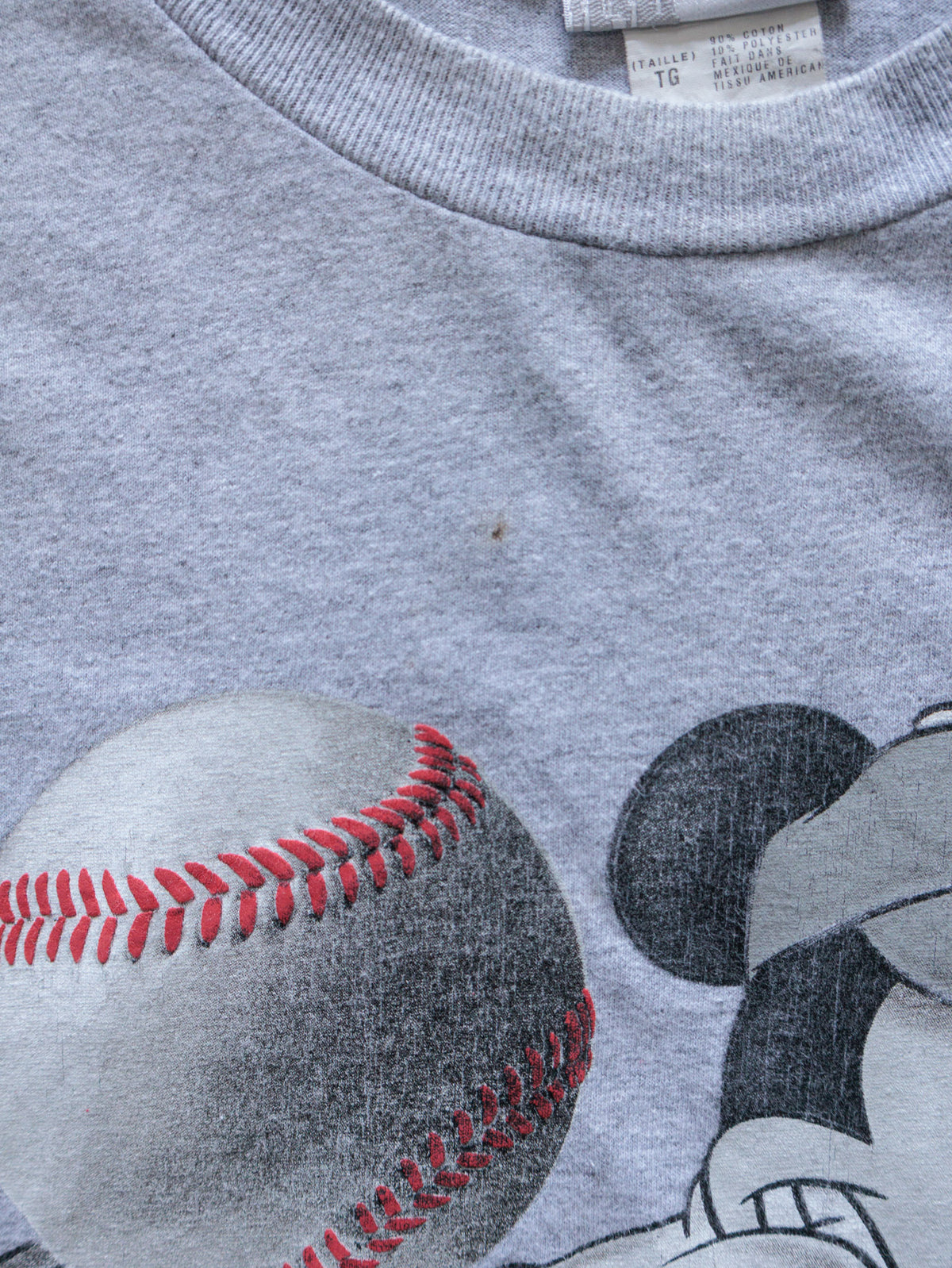 Vintage Grey Walt Disney World Mickey Mouse Baseball Tee (L)