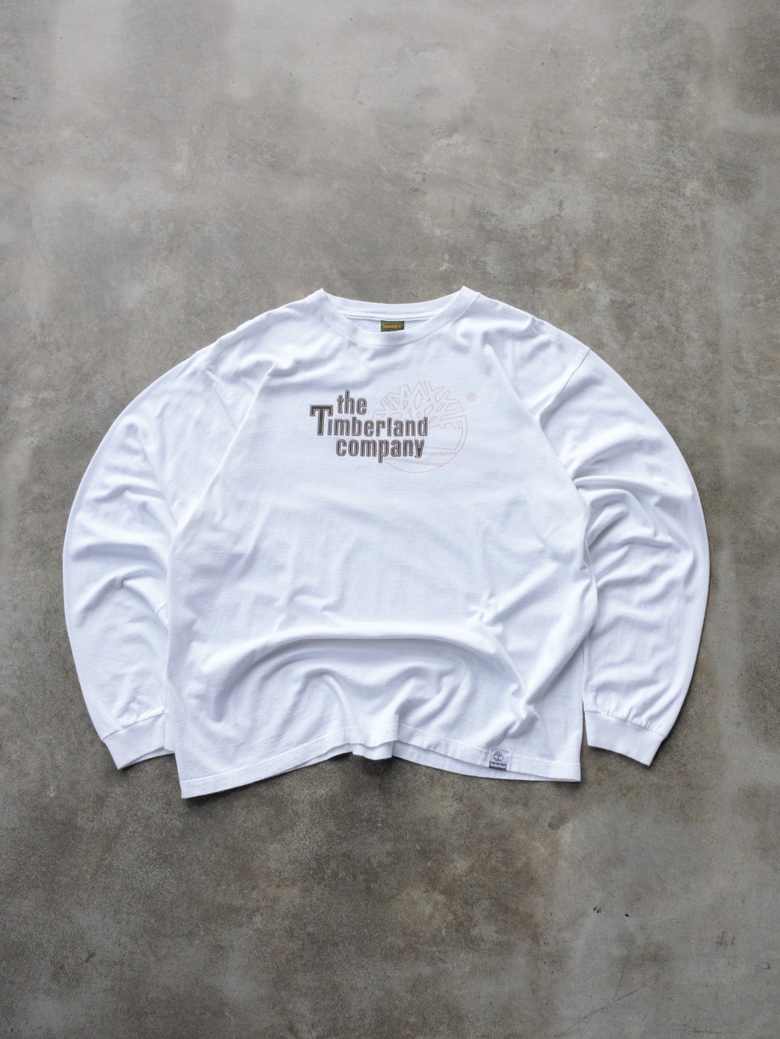 Vintage 90s White Timberland Long Sleeve (L)