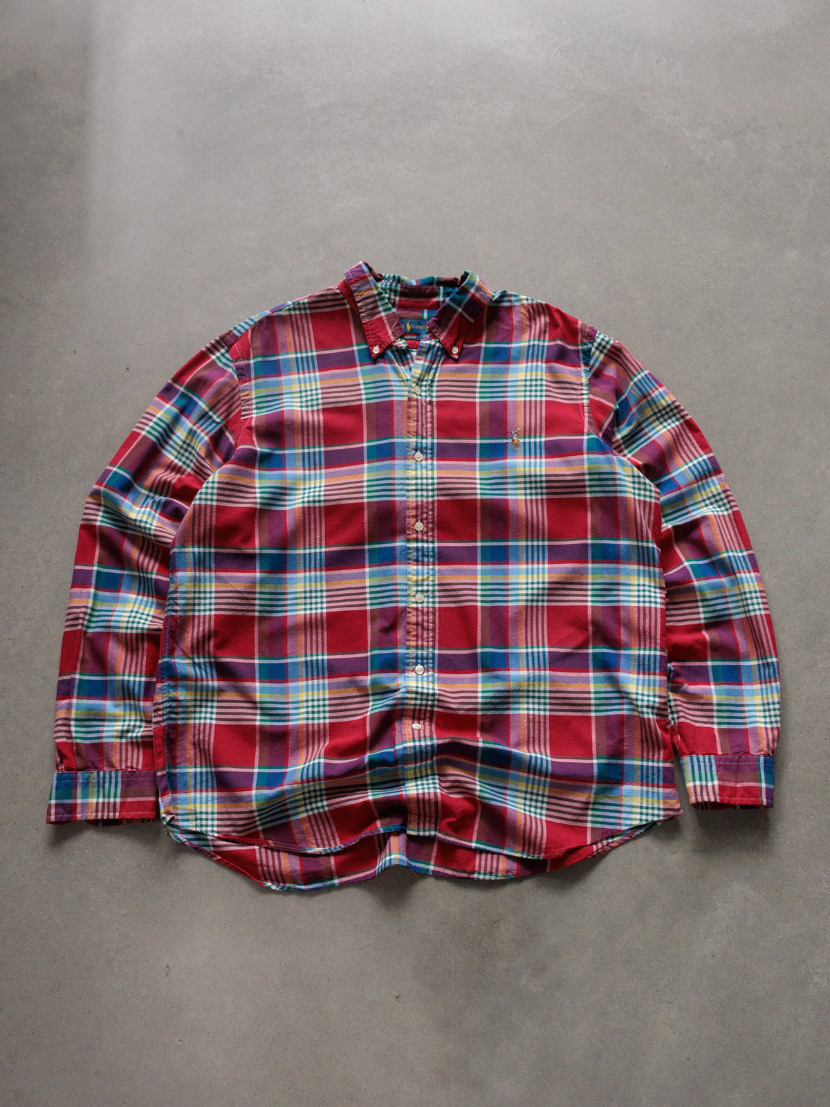 Vintage 00s Red Madras Ralph Lauren Shirt (XL)