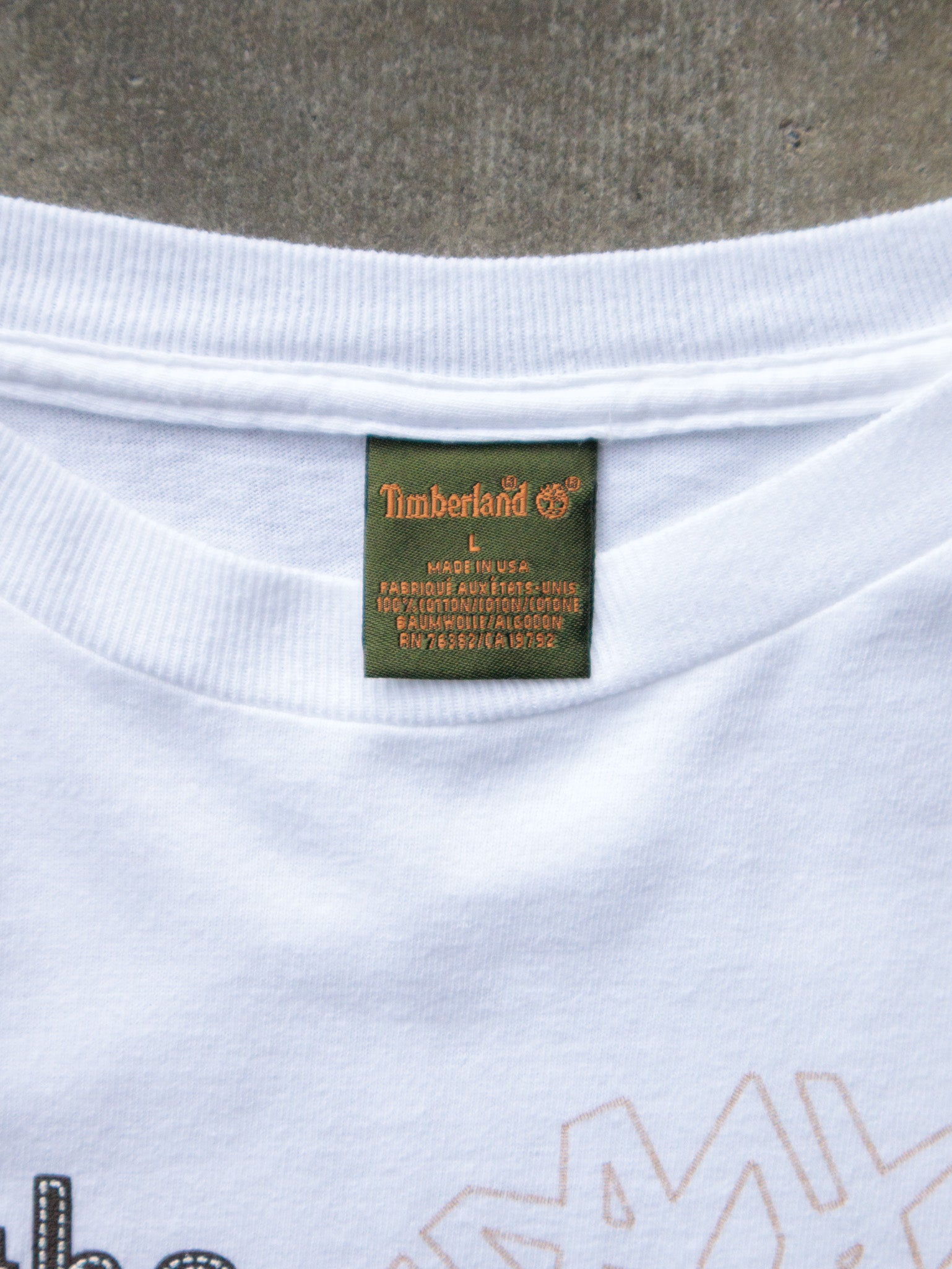 Vintage 90s White Timberland Long Sleeve (L)