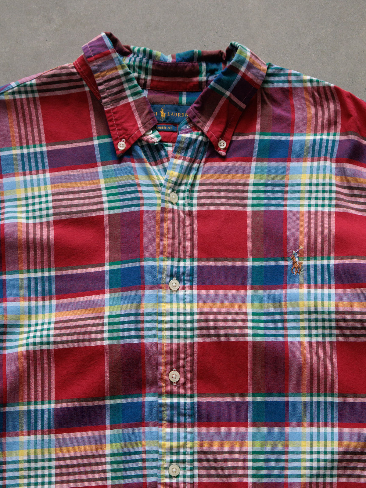 Vintage 00s Red Madras Ralph Lauren Shirt (XL)